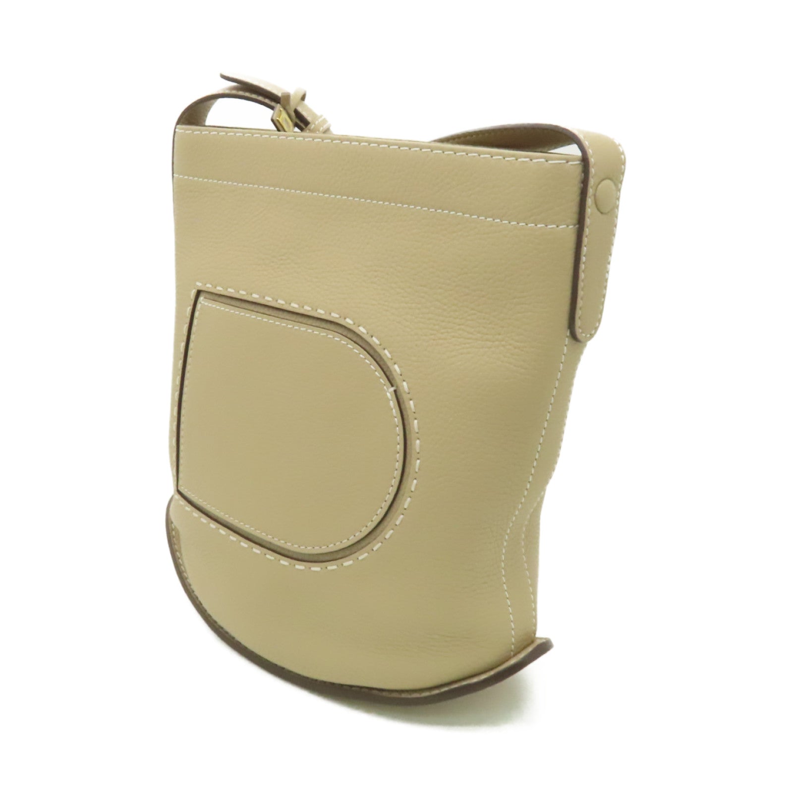 Delvaux 【激減優惠】牛皮皮革Pin Daily金扣肩背袋米色