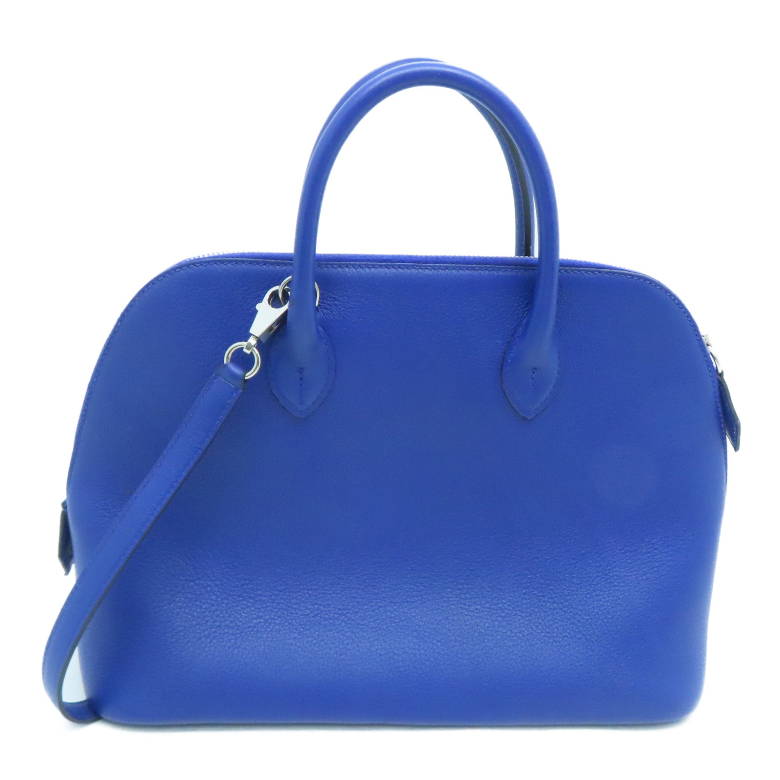 HERMES 【激減優惠】Novillo Bolide 1923銀扣手挽肩背兩用袋Electric Blue/藍色