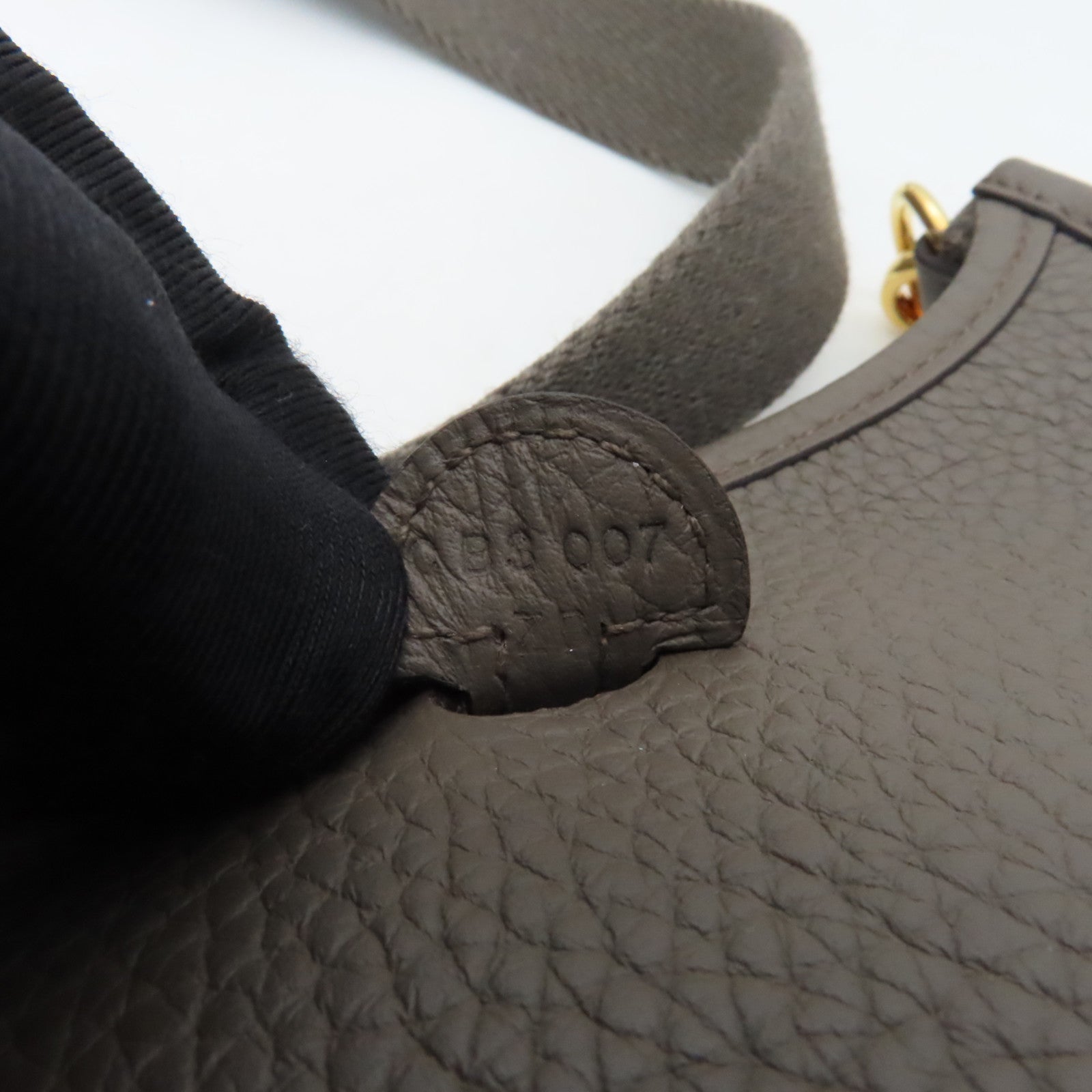 HERMES Clemence皮革Evelyne TPM金扣肩背袋Etain