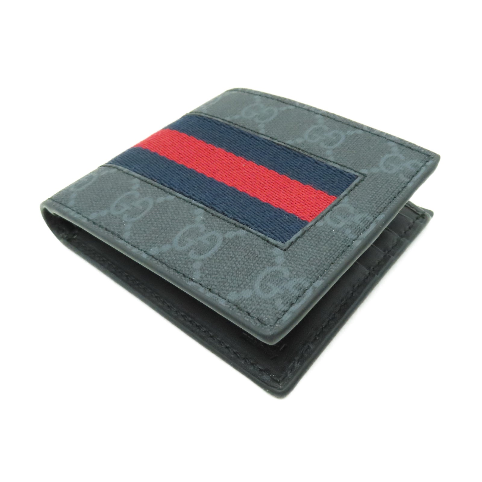 GUCCI 塗層帆布GG Supreme Wallet錢包黑色