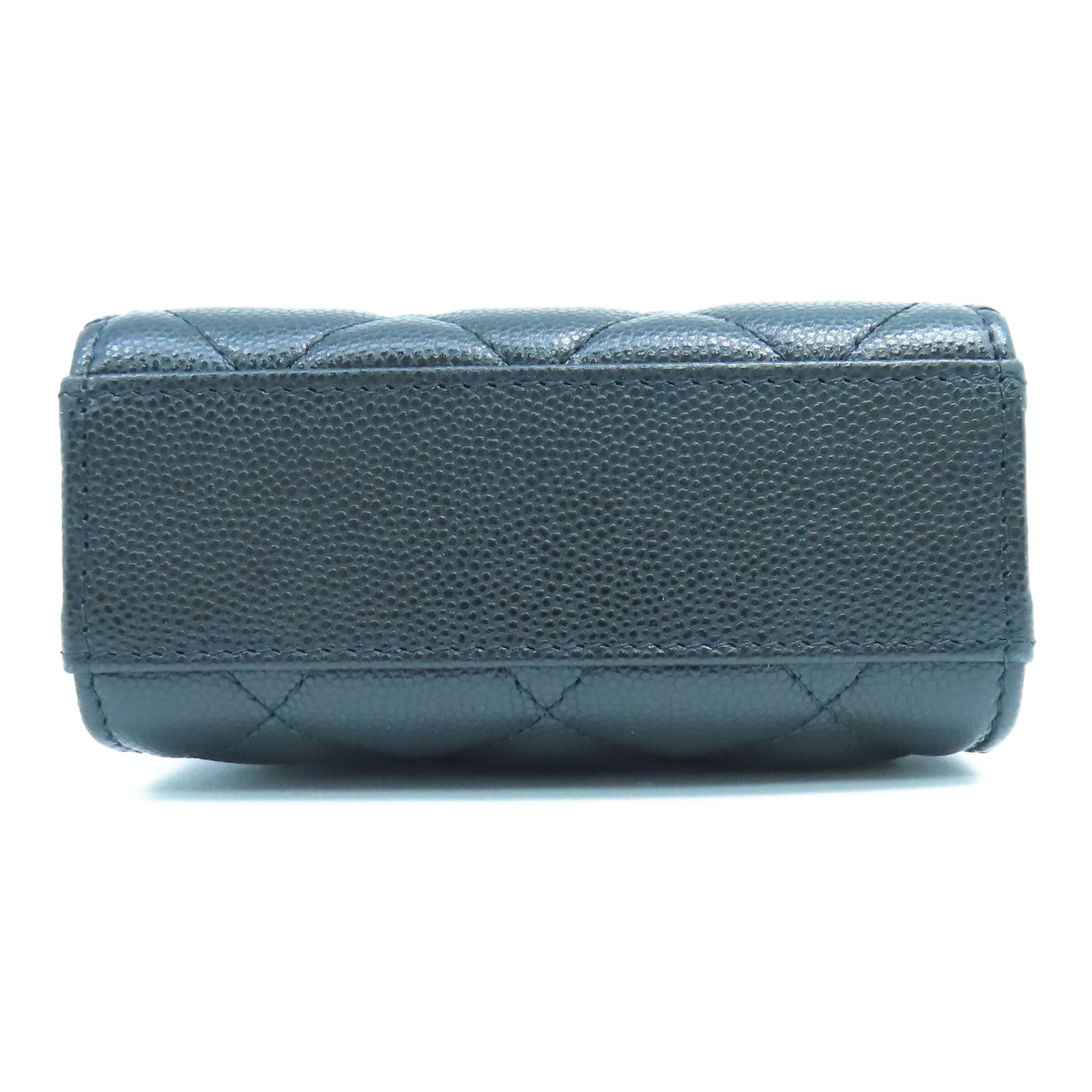 CHANEL 菱格Caviar皮革Shoulder Bag金扣鏈帶肩背袋黑色