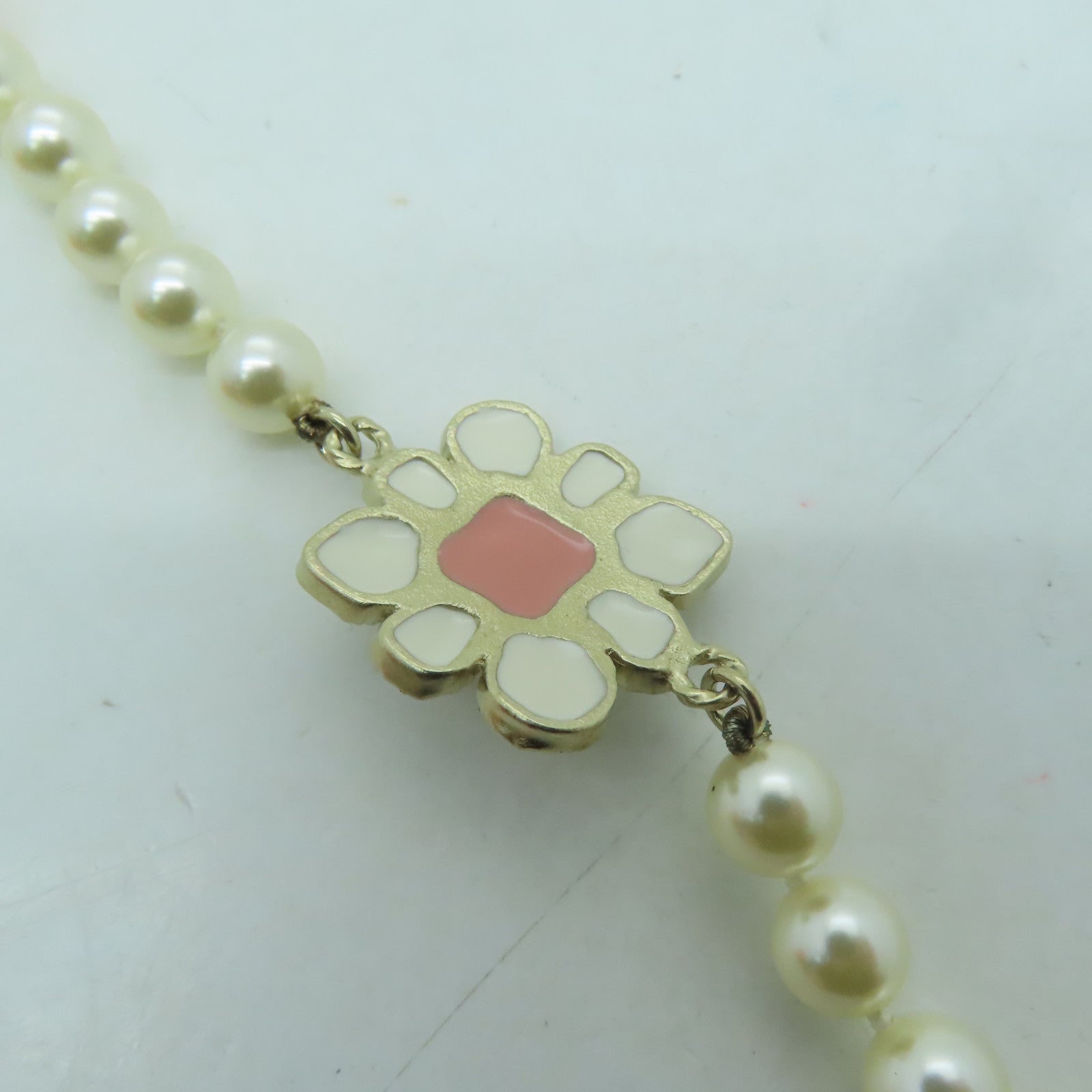 CHANEL 【激減優惠】仿珍珠Necklace項鍊粉紅色/白色