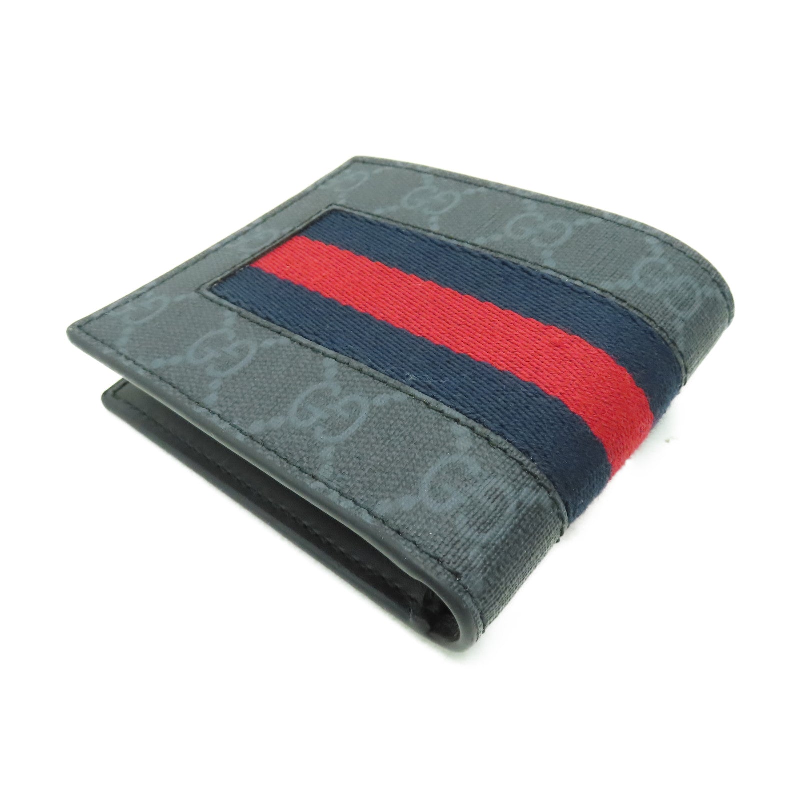 GUCCI 塗層帆布GG Supreme Wallet錢包黑色