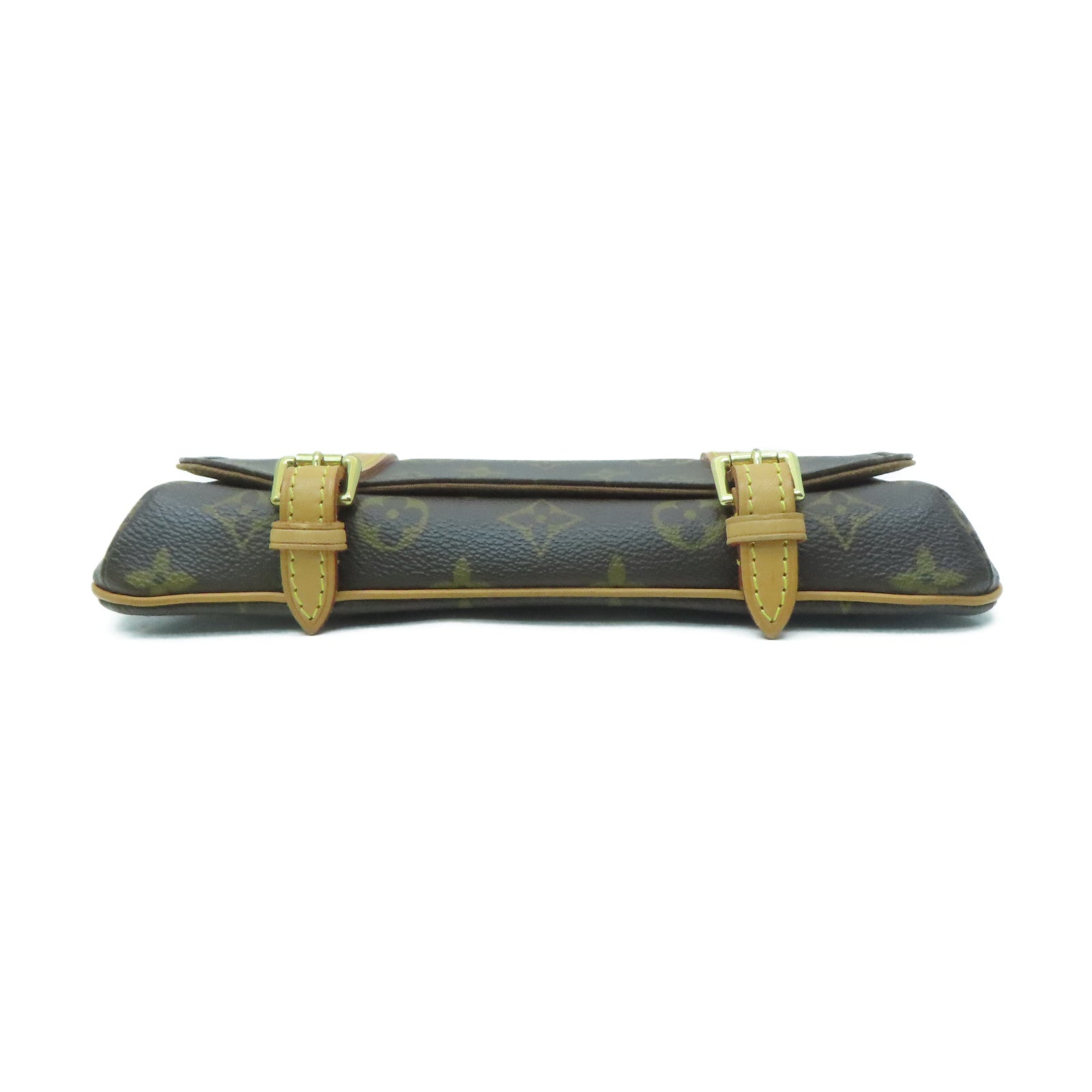LOUIS VUITTON Monogram Pochette Marelle金扣肩背袋/腰包啡色