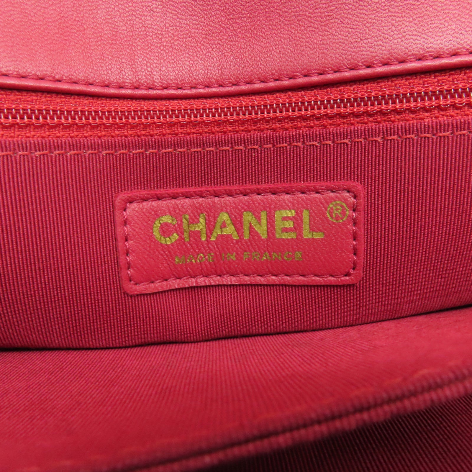 CHANEL 菱格漆皮皮革Chain Shoulder Bag金扣鏈帶肩背袋粉紅色
