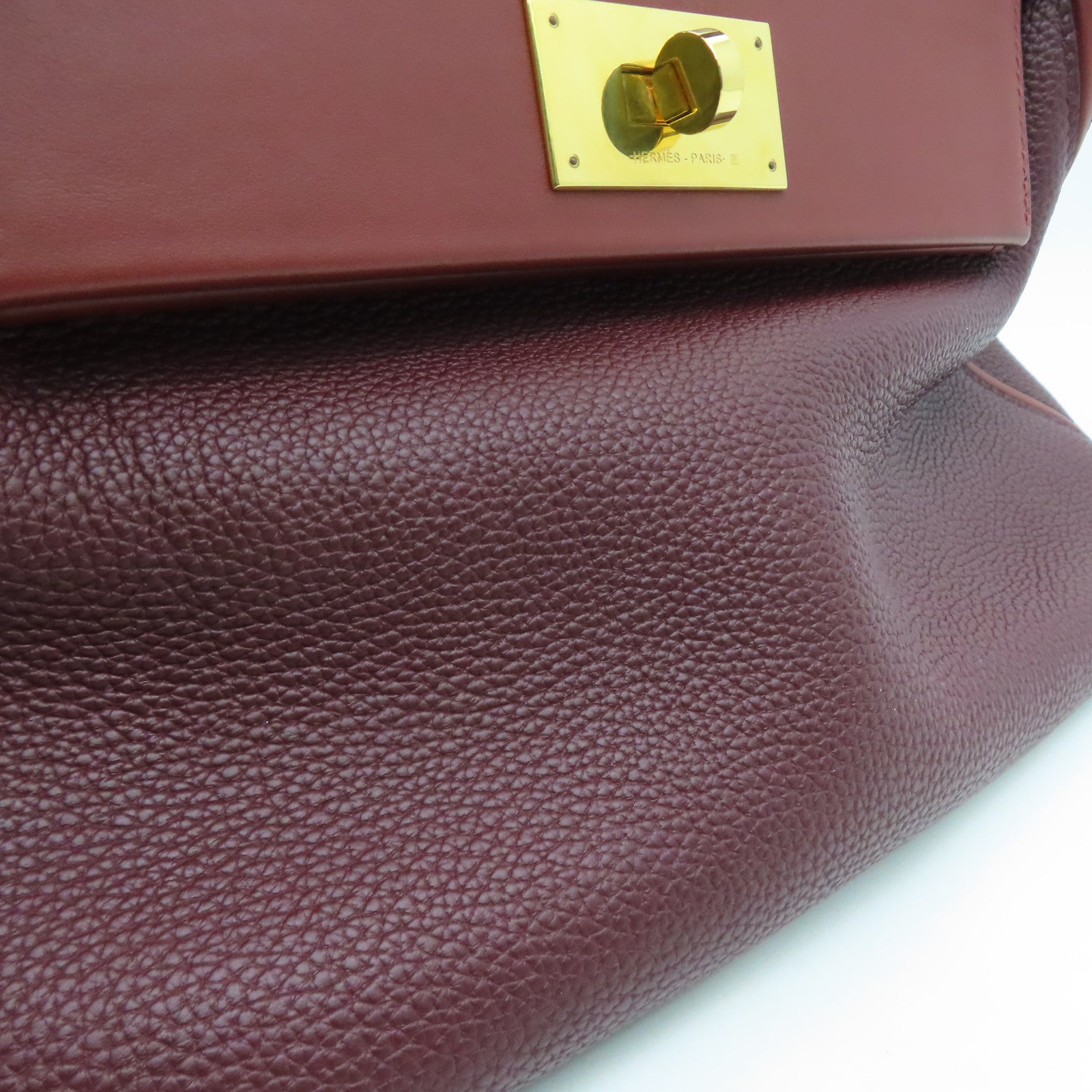 HERMES Clemence皮革24/24 29cm Shoulder Bag金扣肩背袋Rouge H红色
