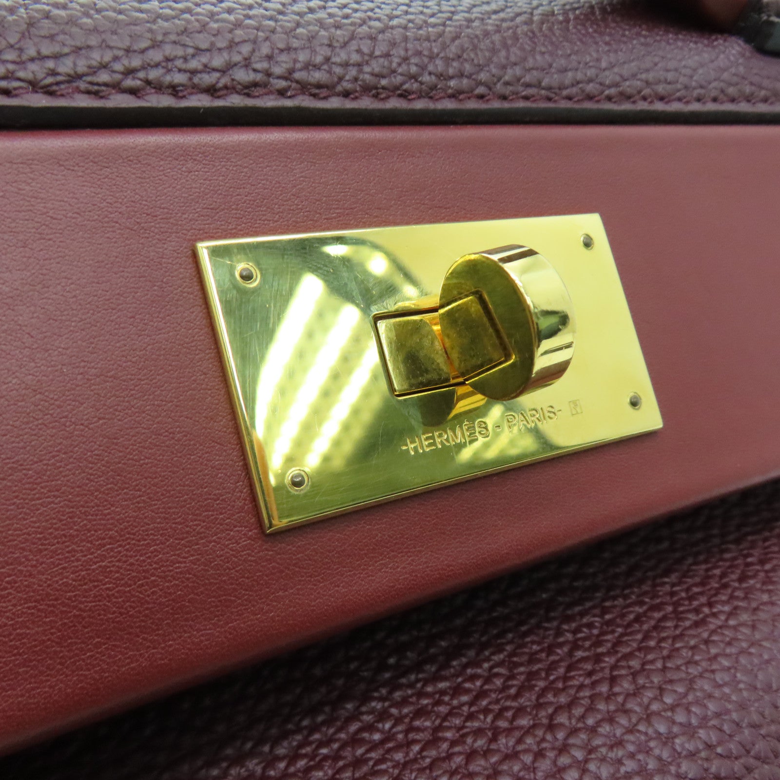 HERMES Clemence皮革24/24 29cm Shoulder Bag金扣肩背袋Rouge H红色