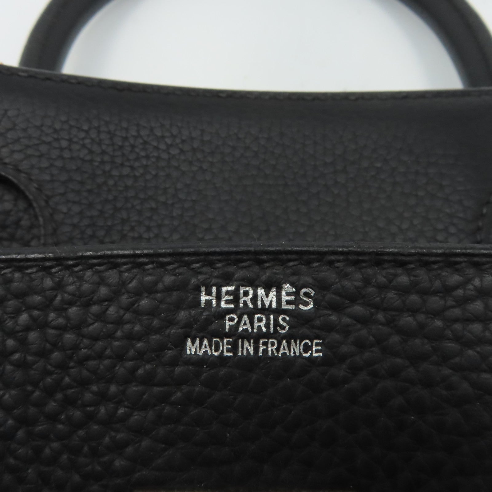 HERMES Clemence皮革Shoulder Binkin銀扣肩背袋黑色