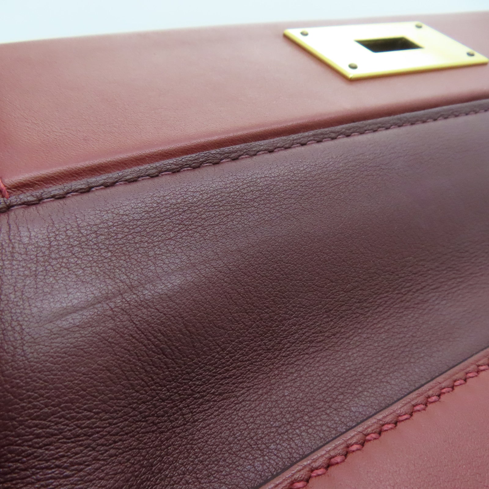 HERMES Clemence皮革24/24 29cm Shoulder Bag金扣肩背袋Rouge H红色