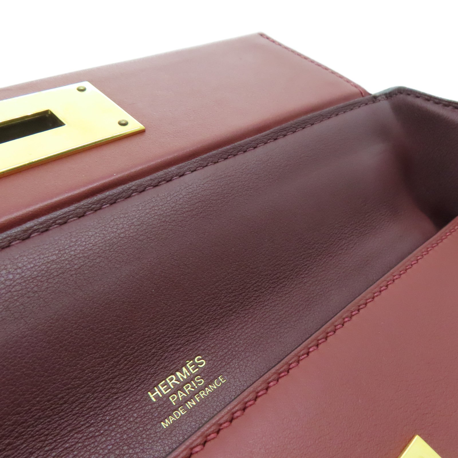 HERMES Clemence皮革24/24 29cm Shoulder Bag金扣肩背袋Rouge H红色