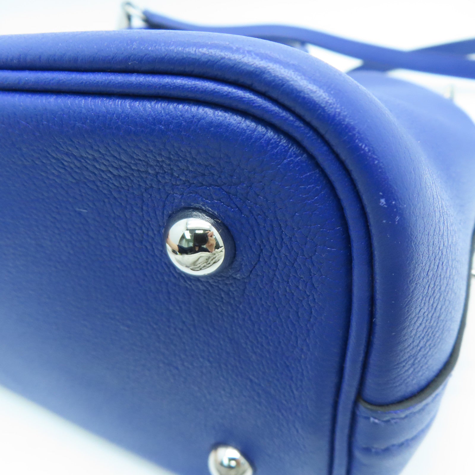 HERMES 【激減優惠】Novillo Bolide 1923銀扣手挽肩背兩用袋Electric Blue/藍色