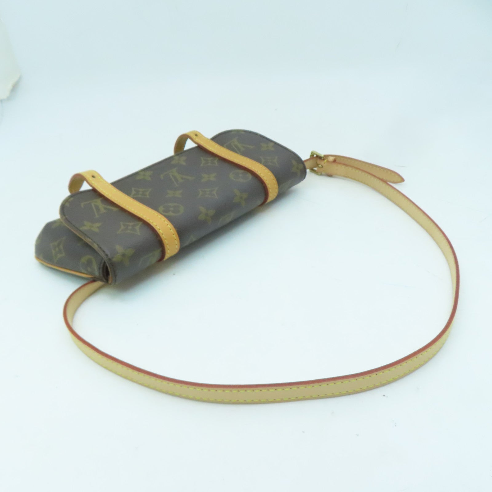 LOUIS VUITTON Monogram Pochette Marelle金扣肩背袋/腰包啡色