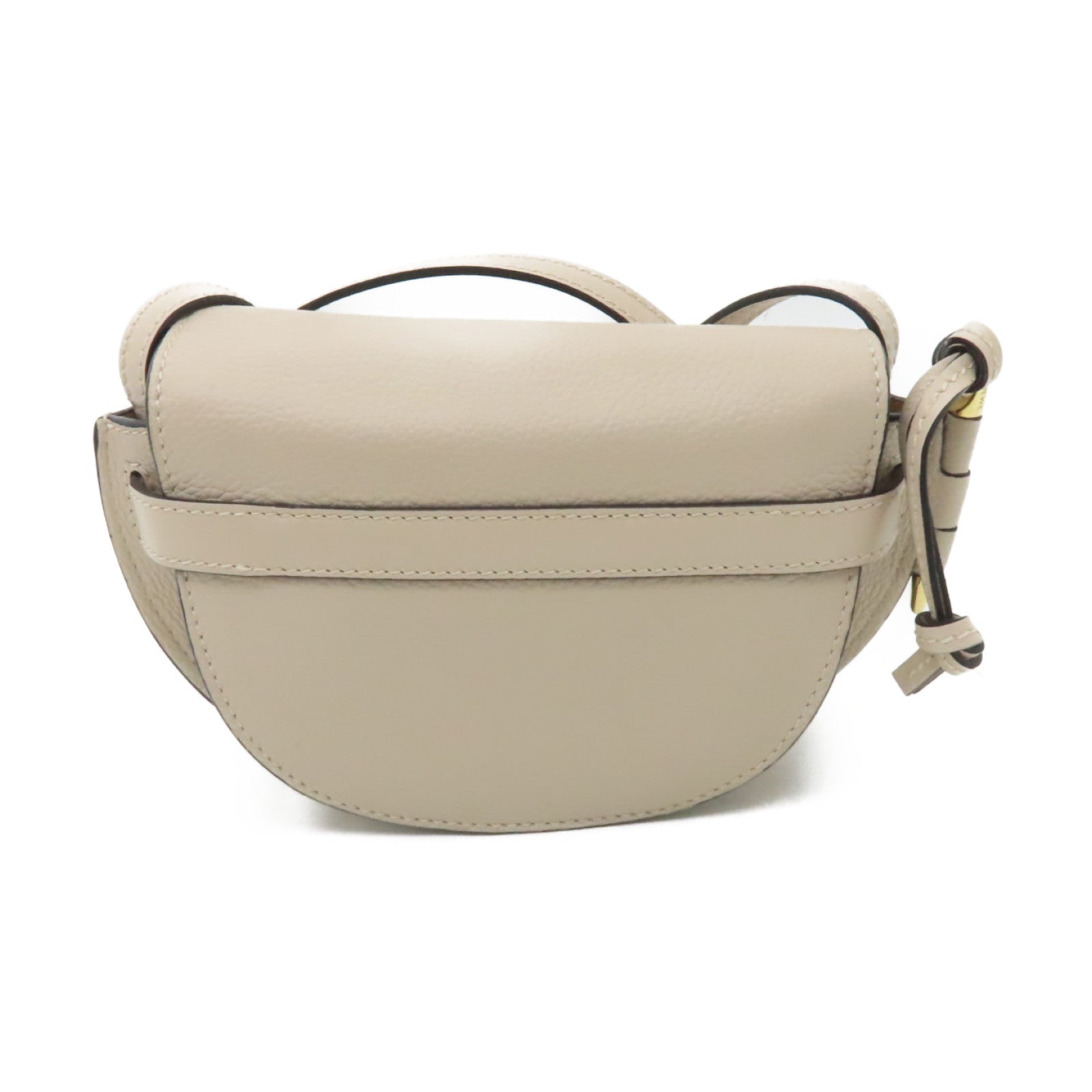 LOEWE 牛皮皮革Mini Gate金扣肩背袋米色