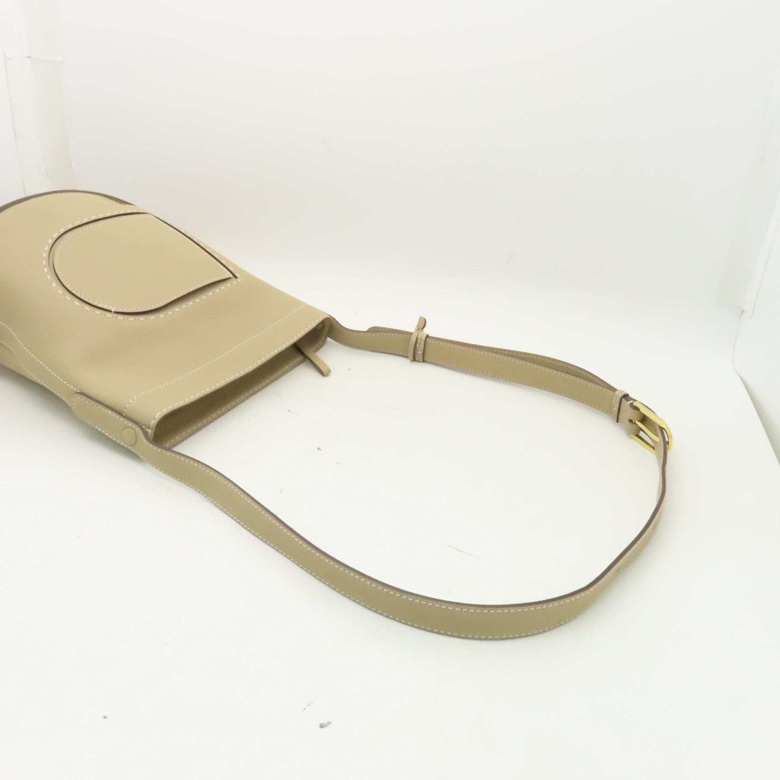 Delvaux 【激減優惠】牛皮皮革Pin Daily金扣肩背袋米色