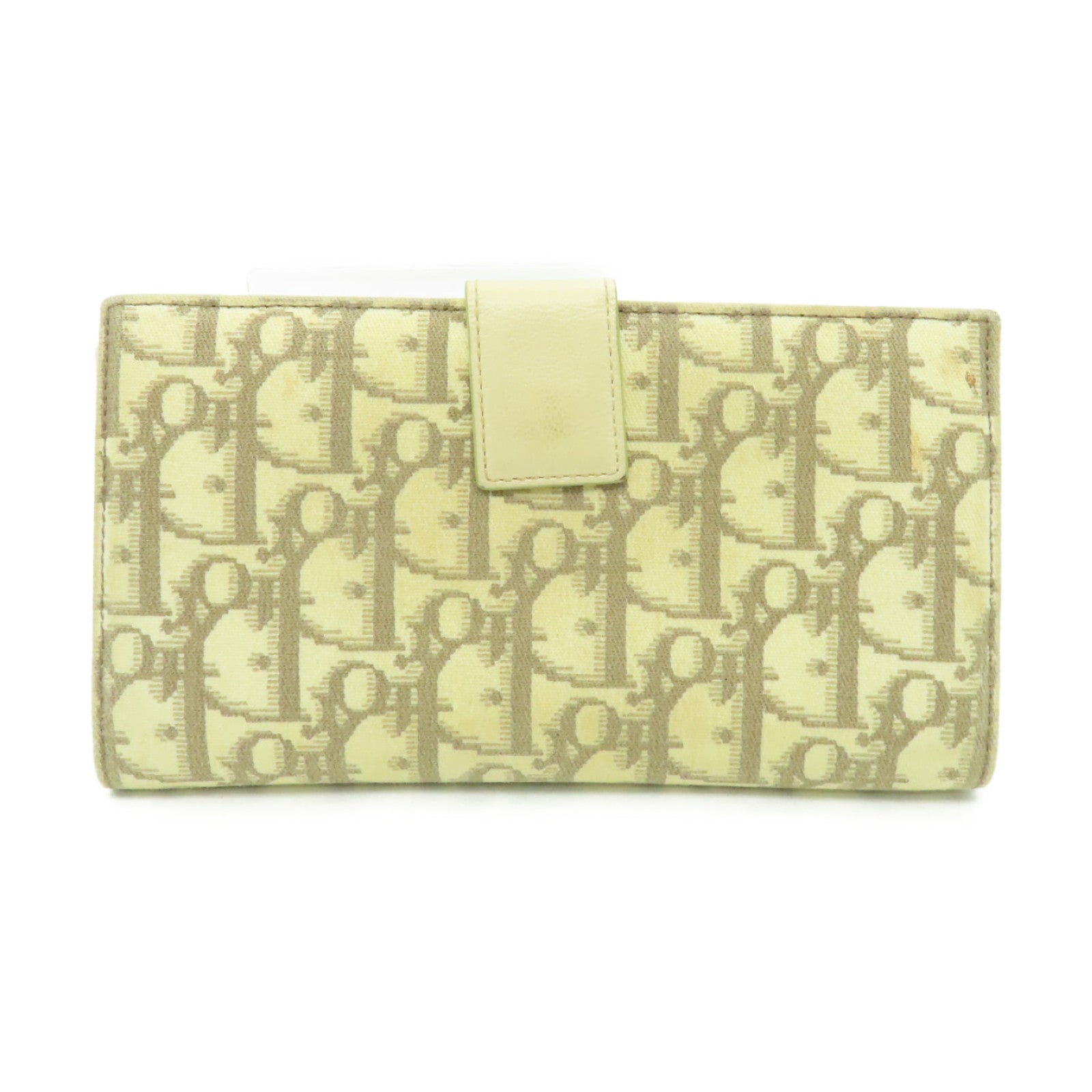Dior 帆布Long Wallet銀扣長錢包米色/灰色