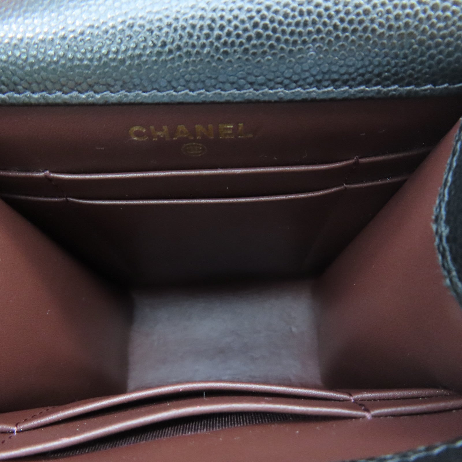 CHANEL 菱格Caviar皮革Shoulder Bag金扣鏈帶肩背袋黑色