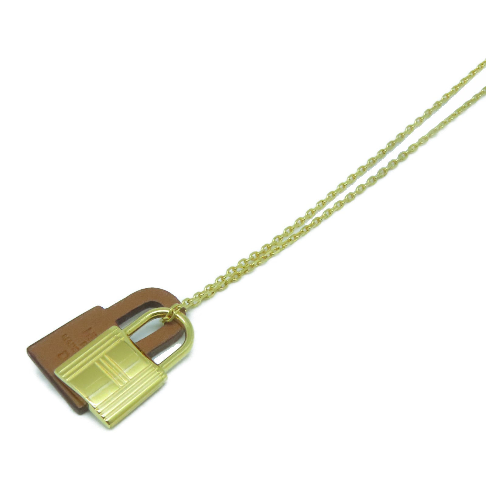HERMES 金屬/Swift皮革O'Kelly Necklace項鍊金色