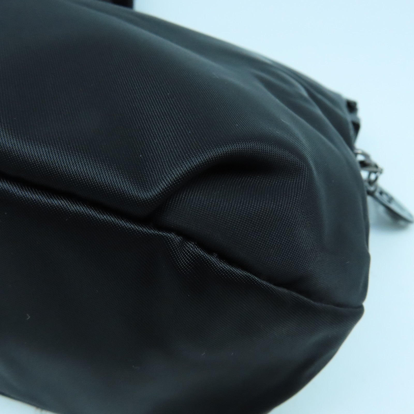 agnes b. 尼龍Shoulder Bag銀扣肩背袋黑色/紅色