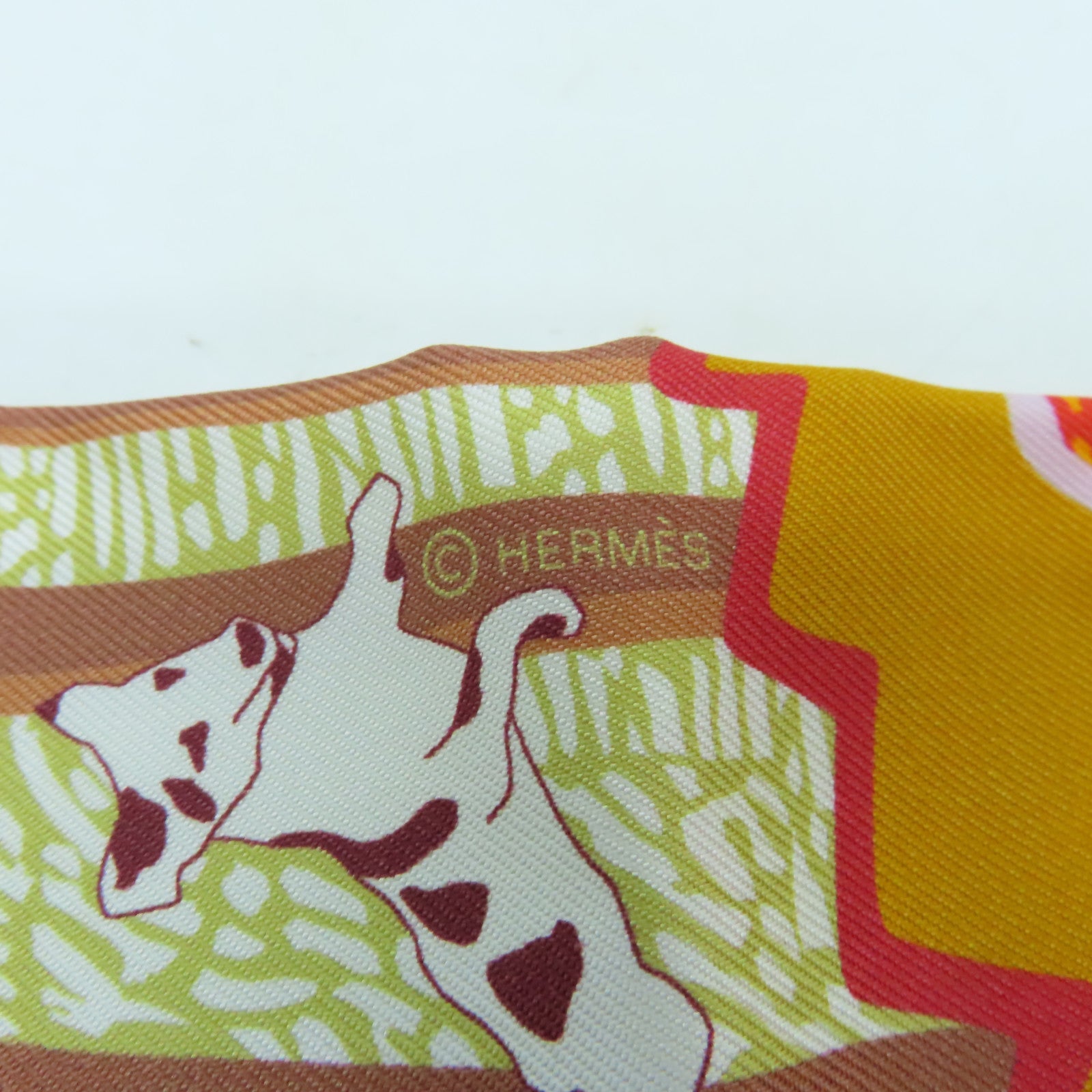 HERMES 絲質Twilly絲巾紅色/粉紅色/彩色