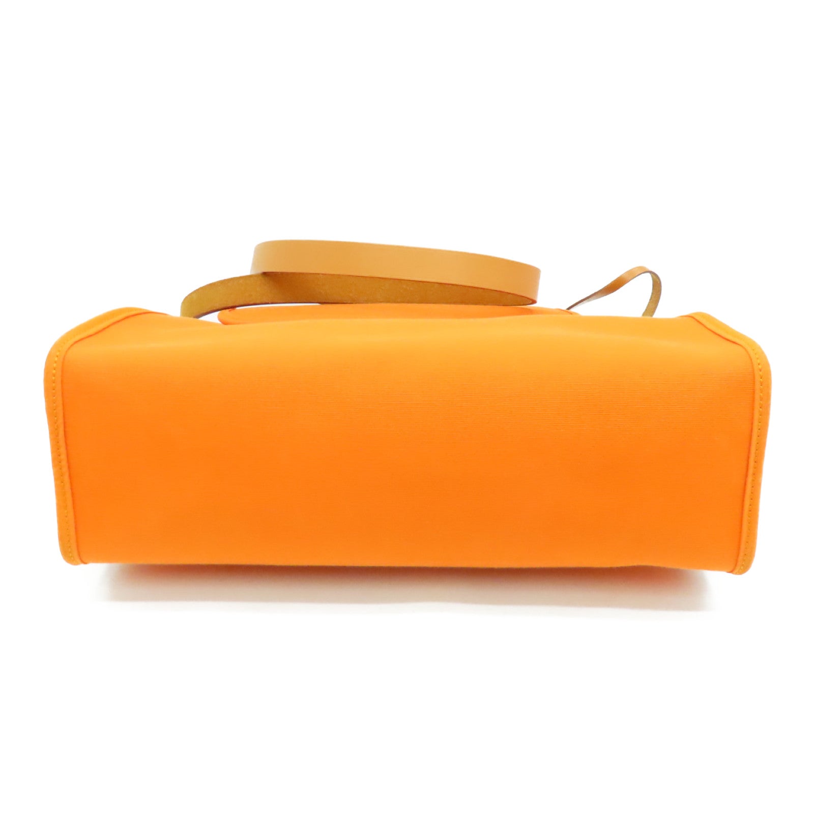 HERMES 帆布Herbag PM银扣手挽肩背两用袋Orange橙色