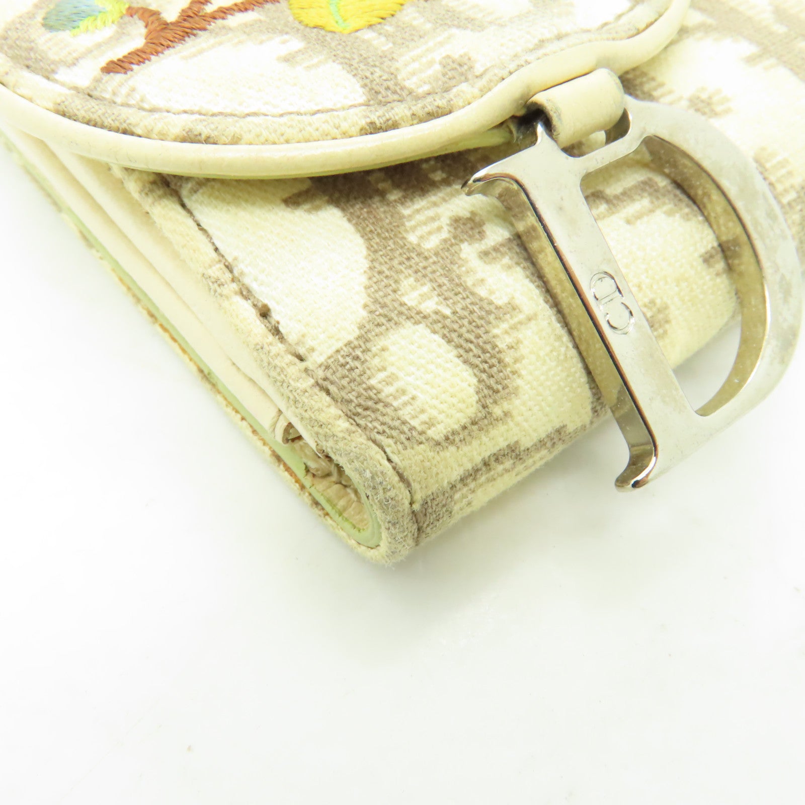 Dior 帆布Long Wallet銀扣長錢包米色/灰色