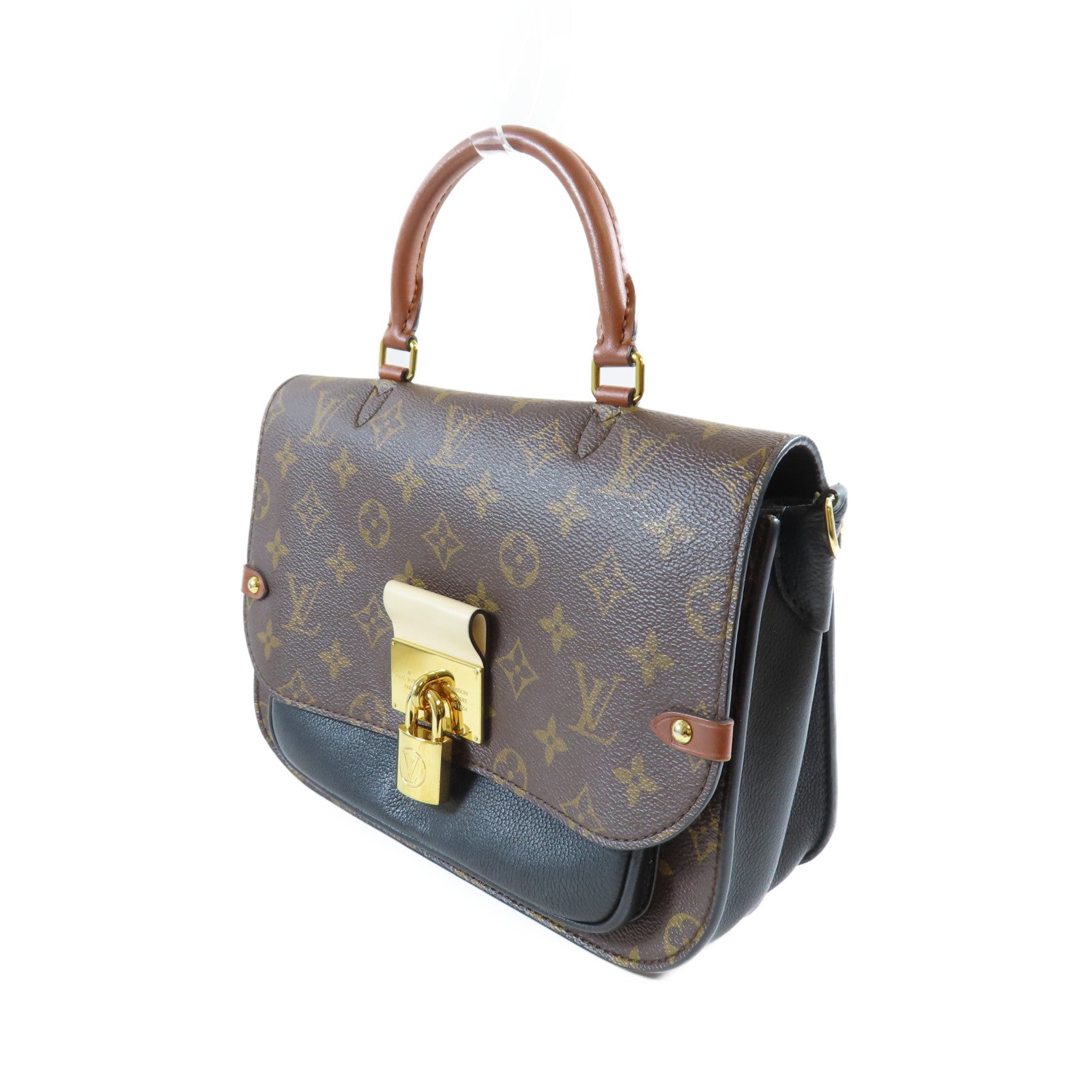 LOUIS VUITTON Monogram Vaugirard金扣手挽肩背兩用袋啡色/黑色