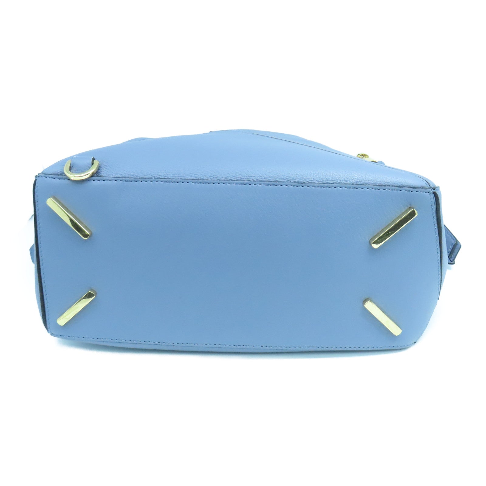 LOEWE 牛皮皮革Medium Puzzle Bag金扣手挽肩背兩用袋藍色