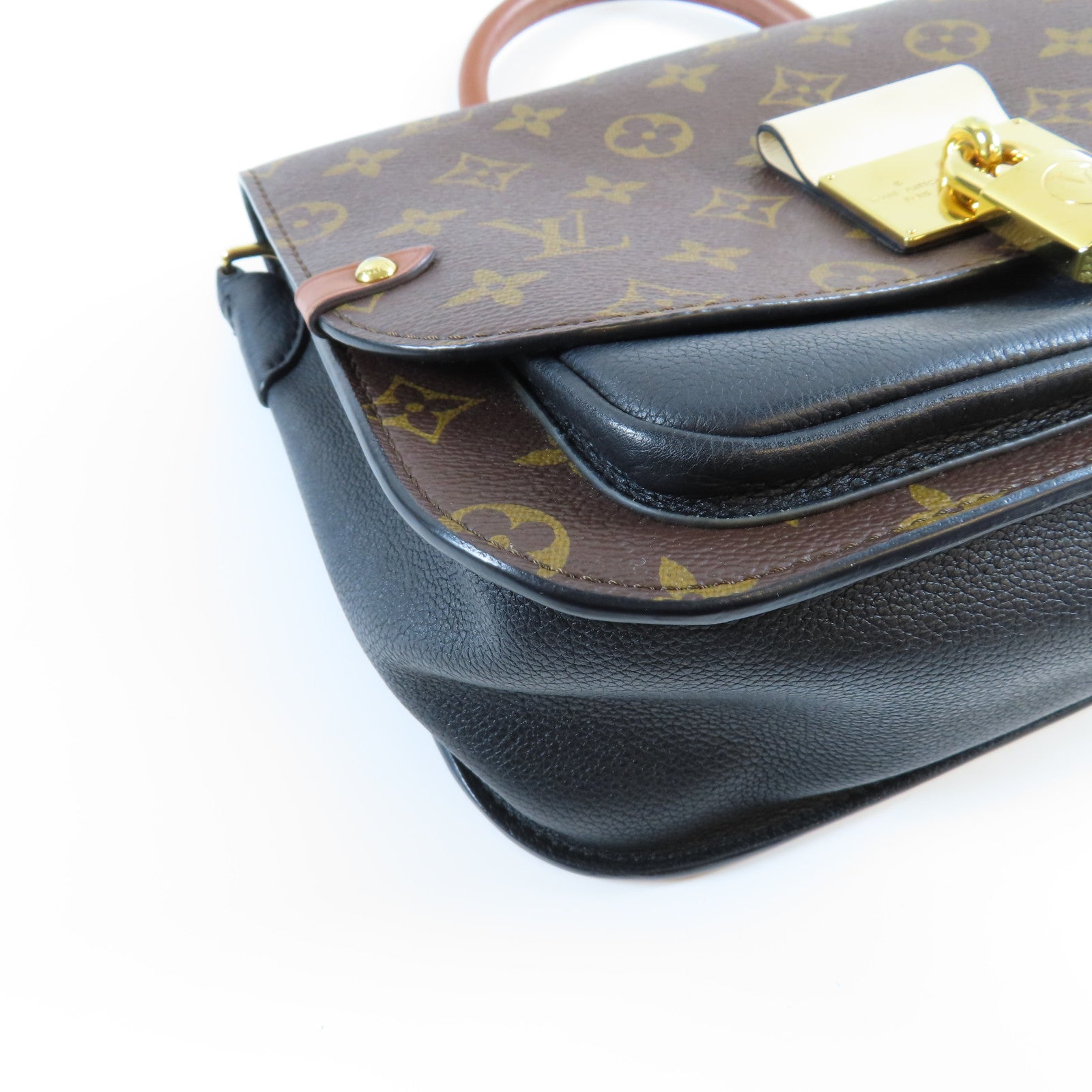 LOUIS VUITTON Monogram Vaugirard金扣手挽肩背兩用袋啡色/黑色