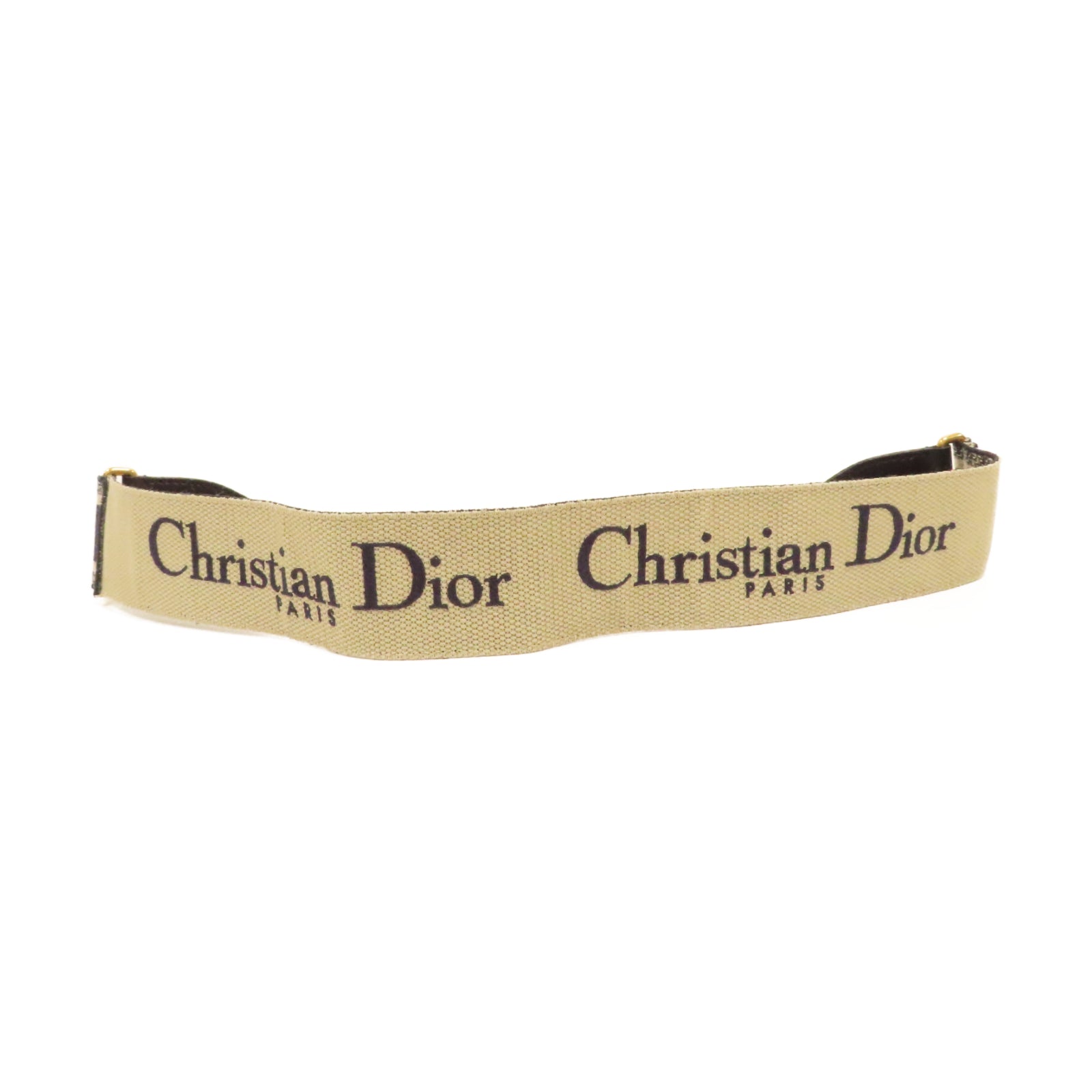 Dior 帆布Strap金扣肩背帶藍色/米色