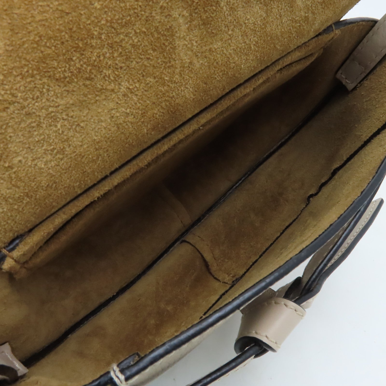 LOEWE 牛皮皮革Mini Gate金扣肩背袋米色