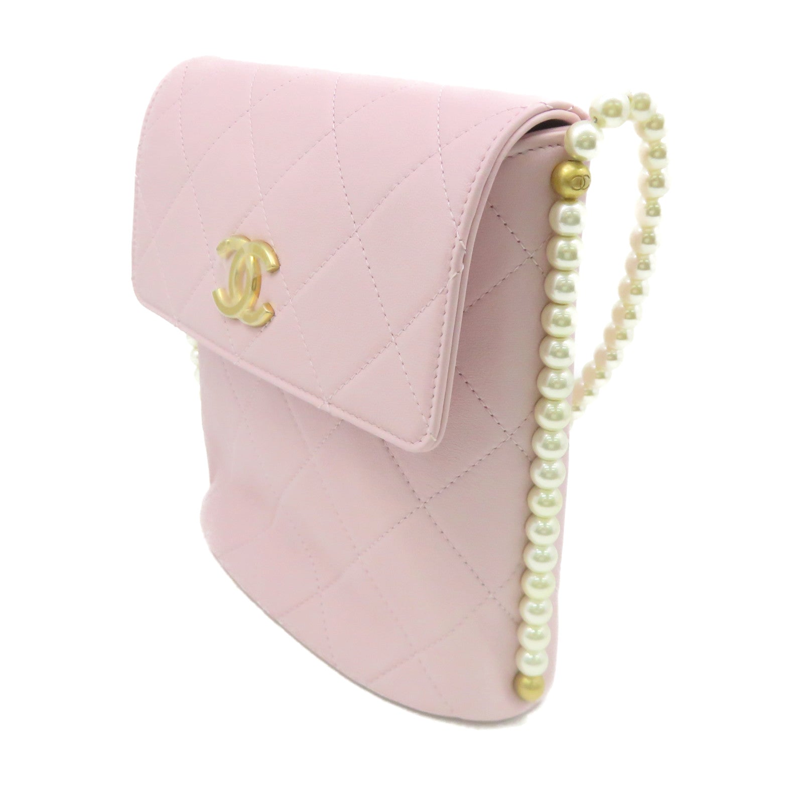 CHANEL 【激減優惠】菱格牛皮皮革Shoulder Bag肩背袋粉紅色