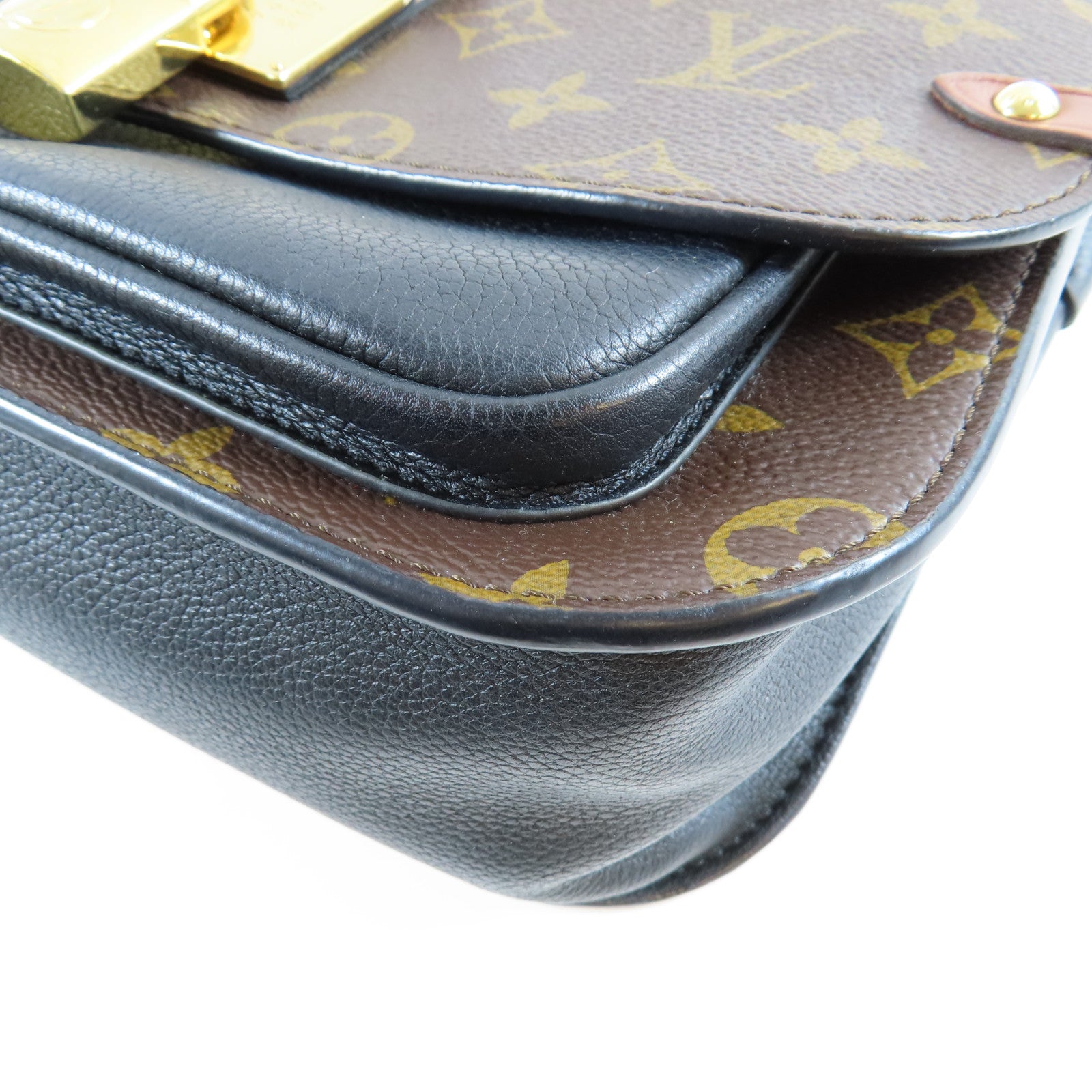 LOUIS VUITTON Monogram Vaugirard金扣手挽肩背兩用袋啡色/黑色