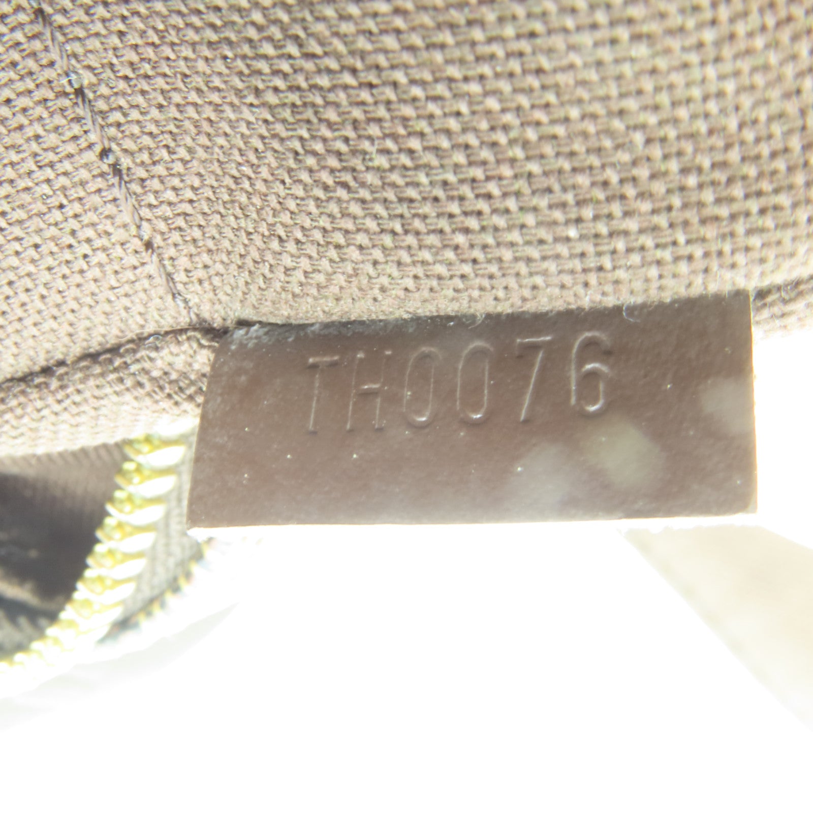 LOUIS VUITTON Damier Naviglio Gold Buckle Shoulder Bag Brown