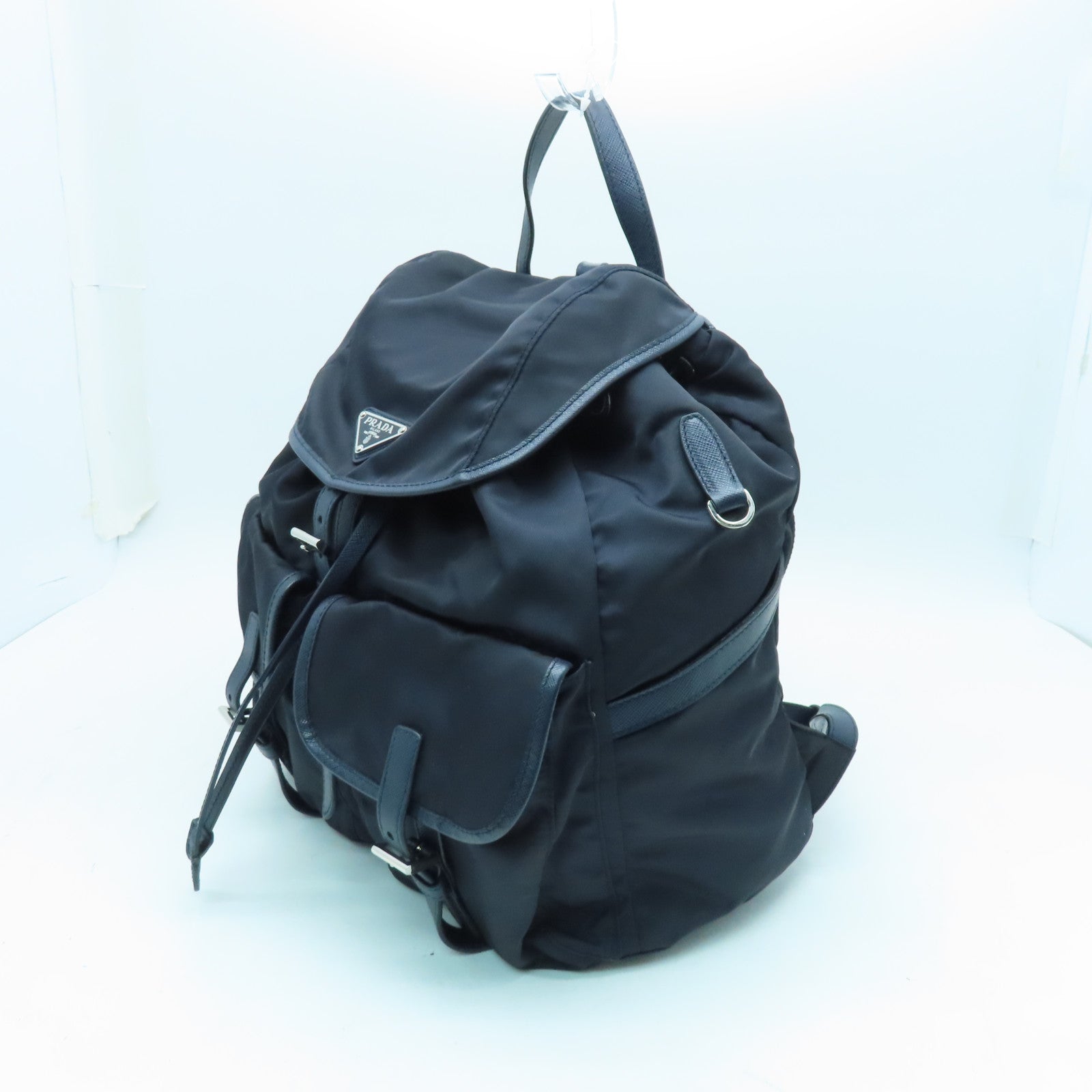 PRADA 尼龙Backpack银扣背包深蓝色