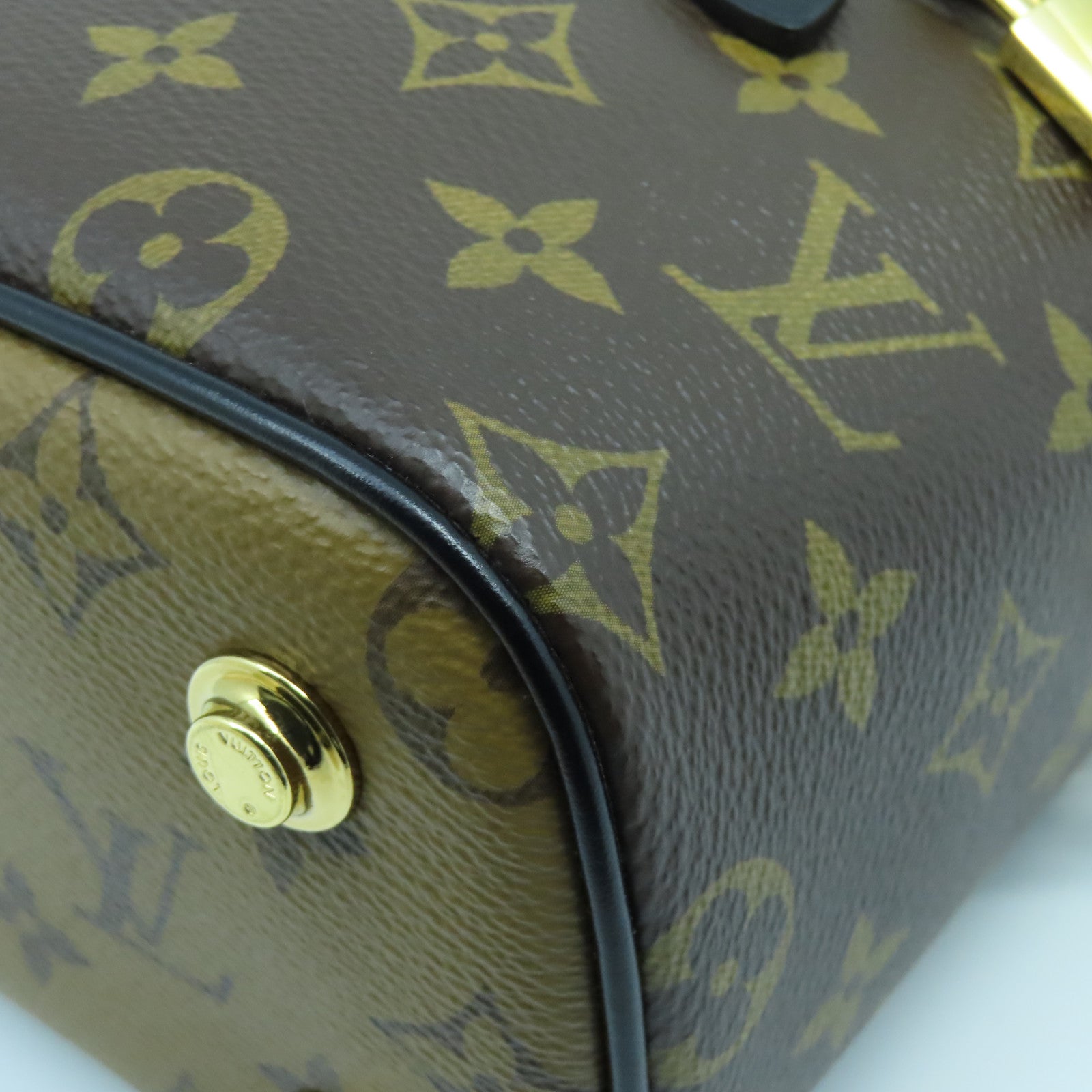 LOUIS VUITTON Monogram Vanity PM金扣手挽肩背兩用袋啡色/黑色