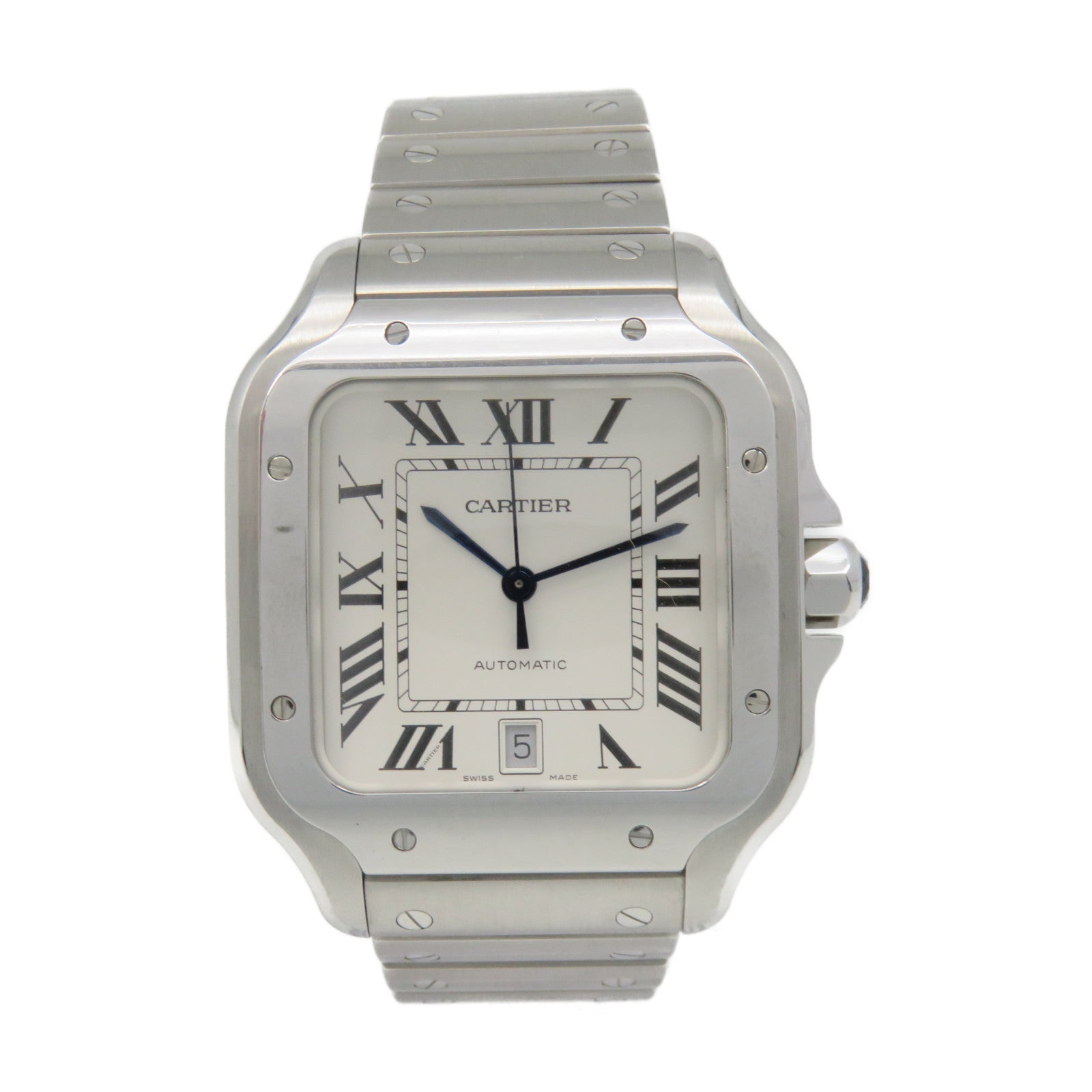 CARTIER Santos de Cartier Stainless Steel Watch Watch Automatic Movement Watch White/Silver