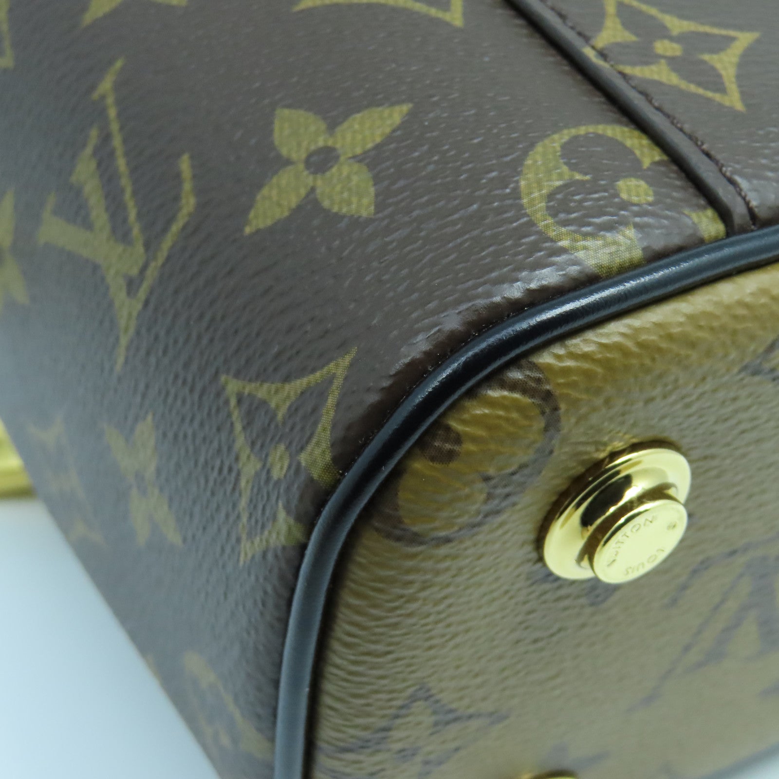 LOUIS VUITTON Monogram Vanity PM金扣手挽肩背兩用袋啡色/黑色