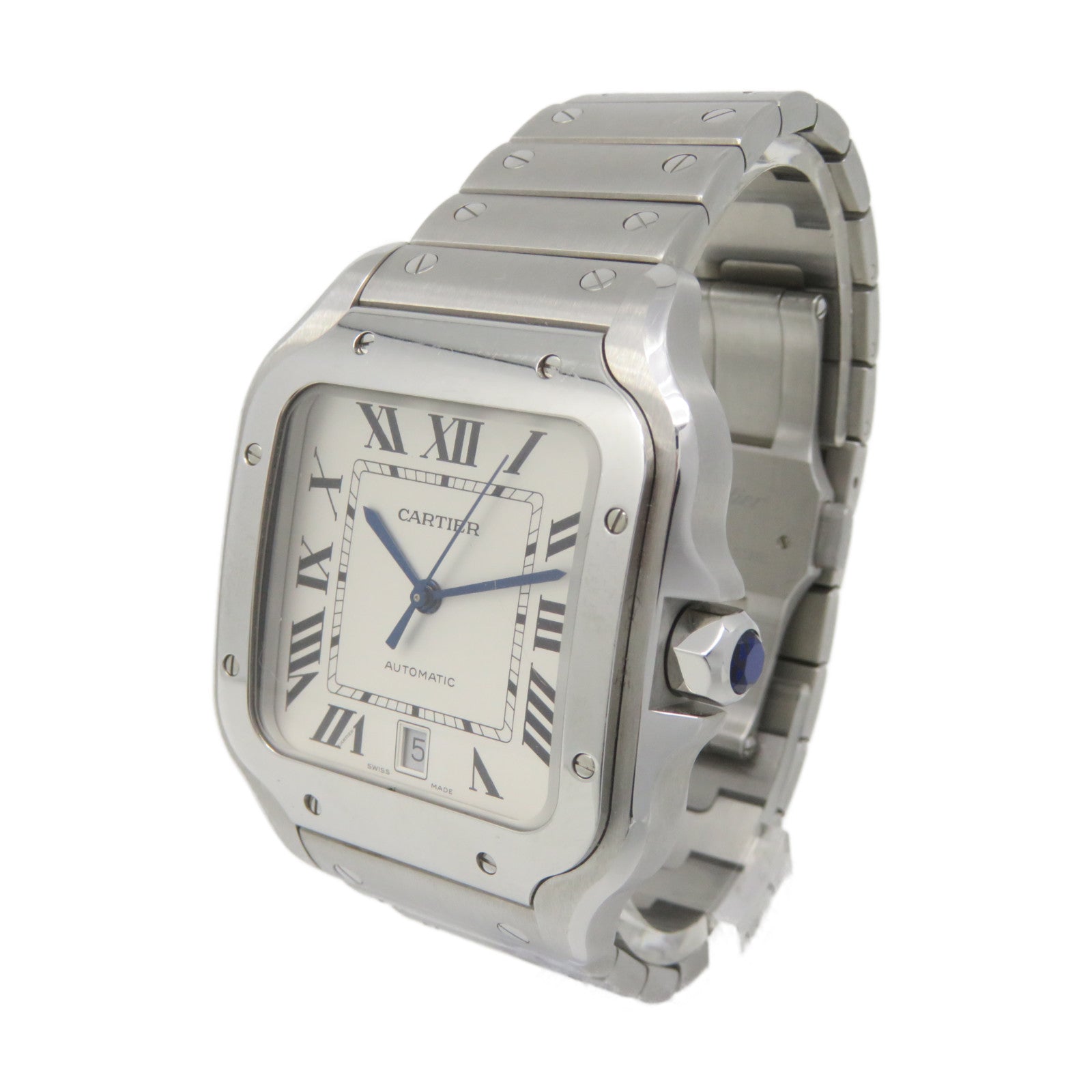 CARTIER Santos de Cartier Stainless Steel Watch Watch Automatic Movement Watch White/Silver