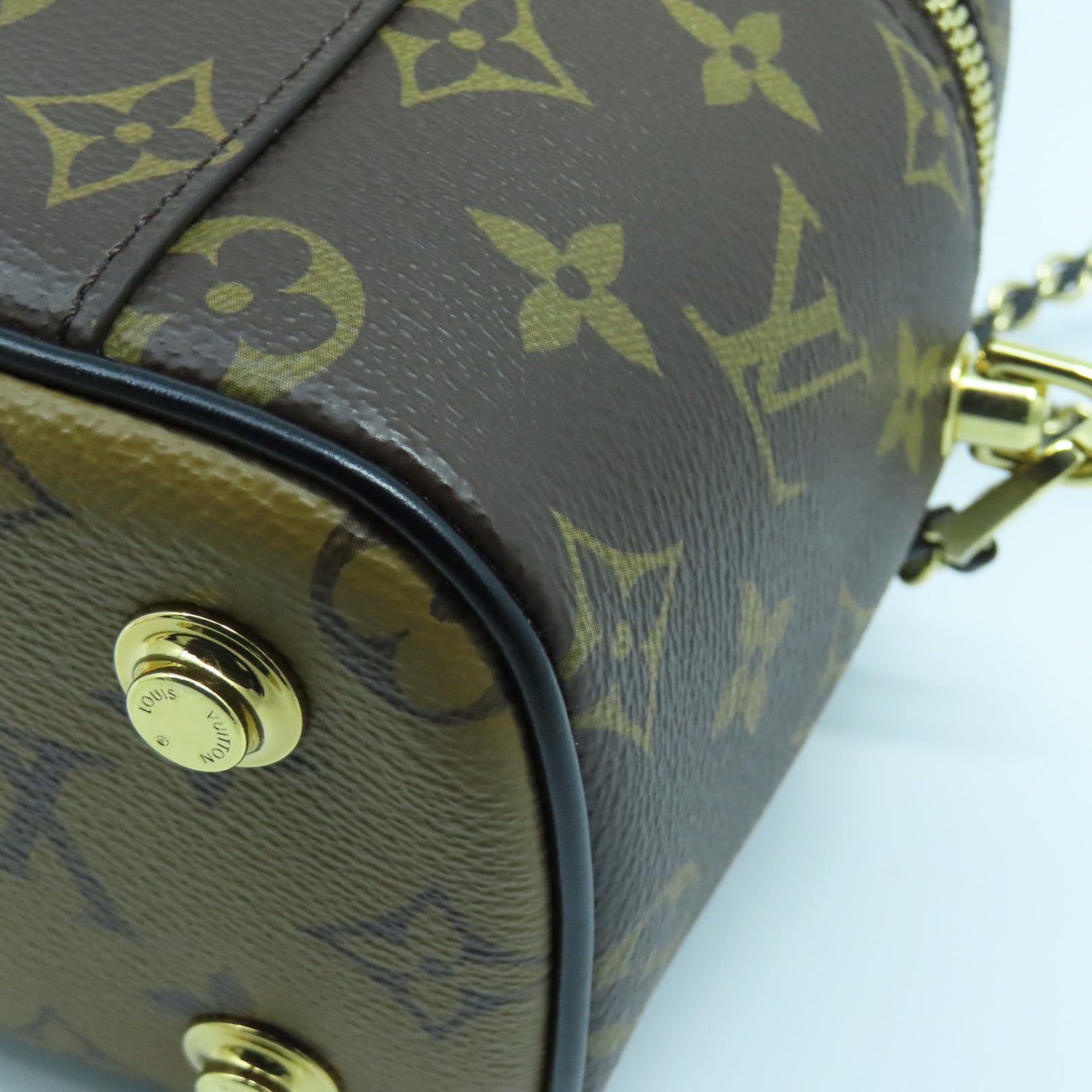 LOUIS VUITTON Monogram Vanity PM金扣手挽肩背兩用袋啡色/黑色