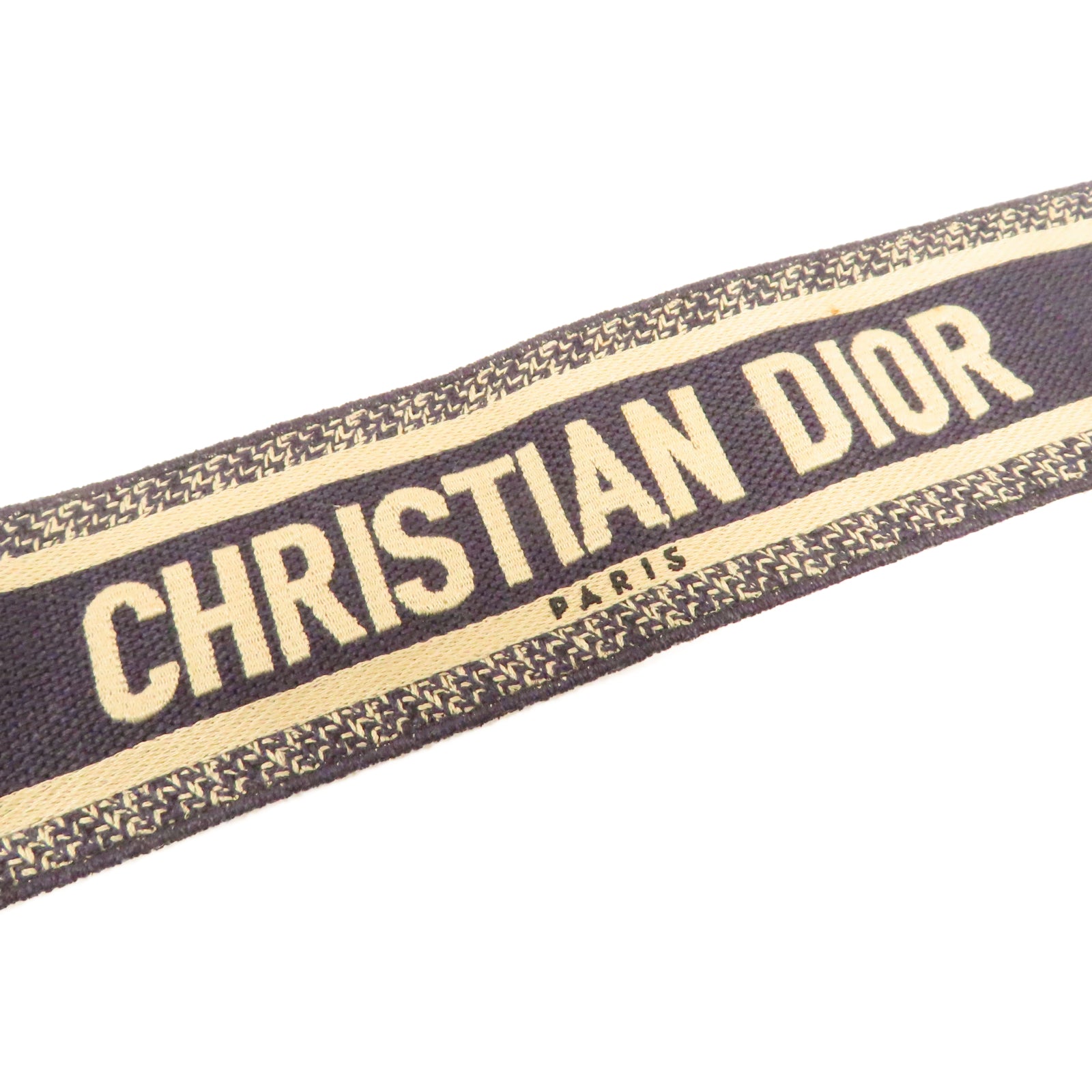 Dior 帆布Strap金扣肩背帶藍色/米色