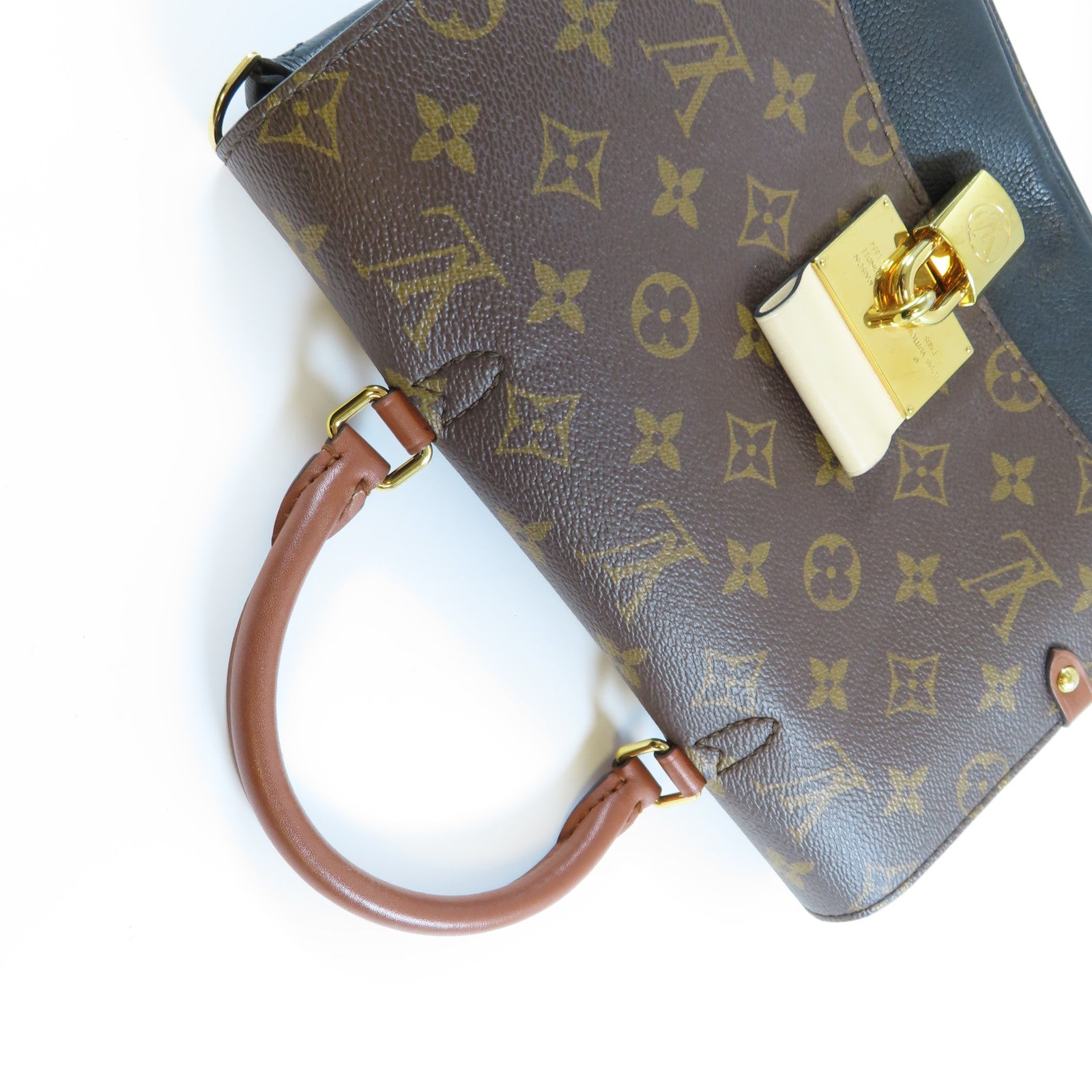 LOUIS VUITTON Monogram Vaugirard金扣手挽肩背兩用袋啡色/黑色