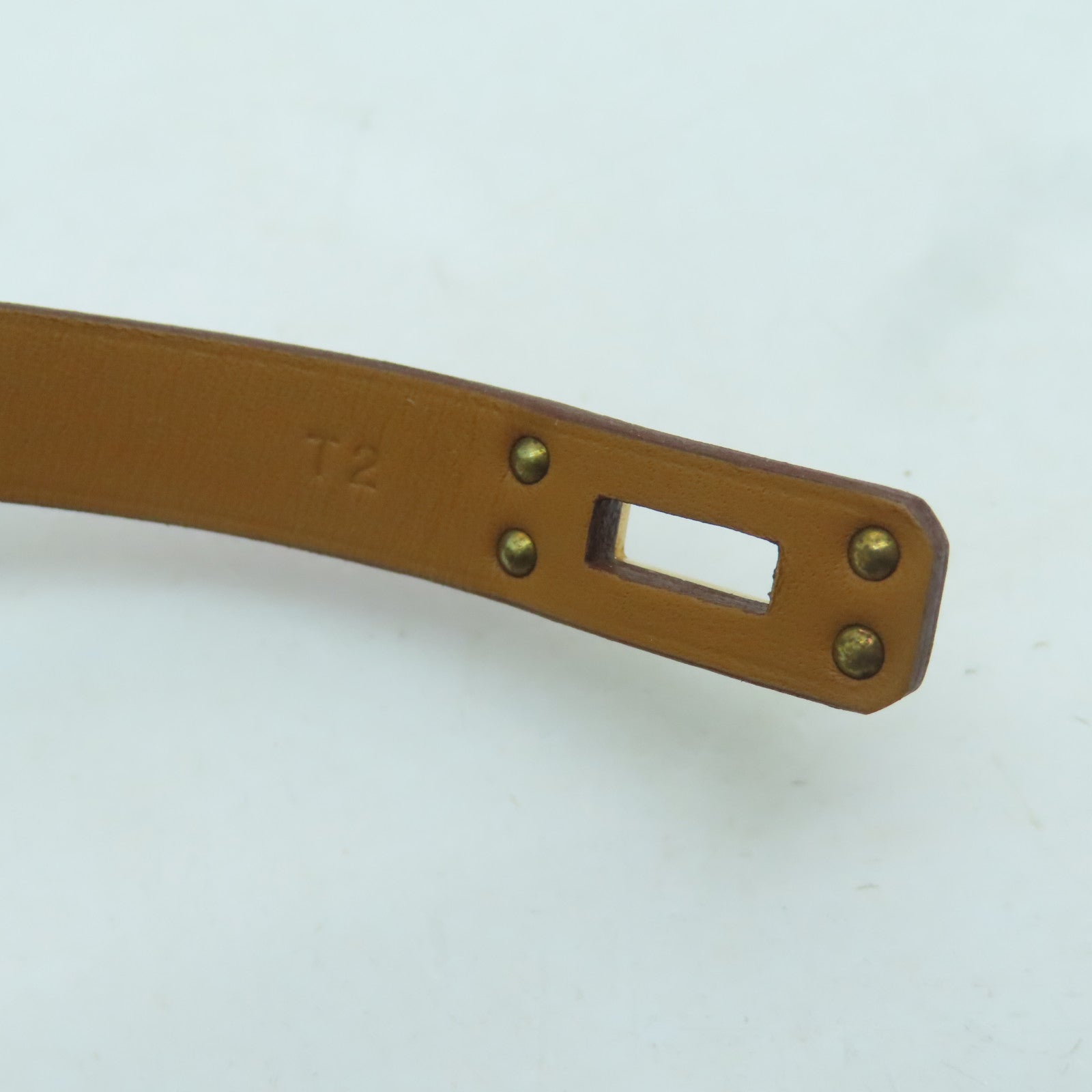 HERMES Swift皮革Kelly Bracelet金扣手鐲粉紅色