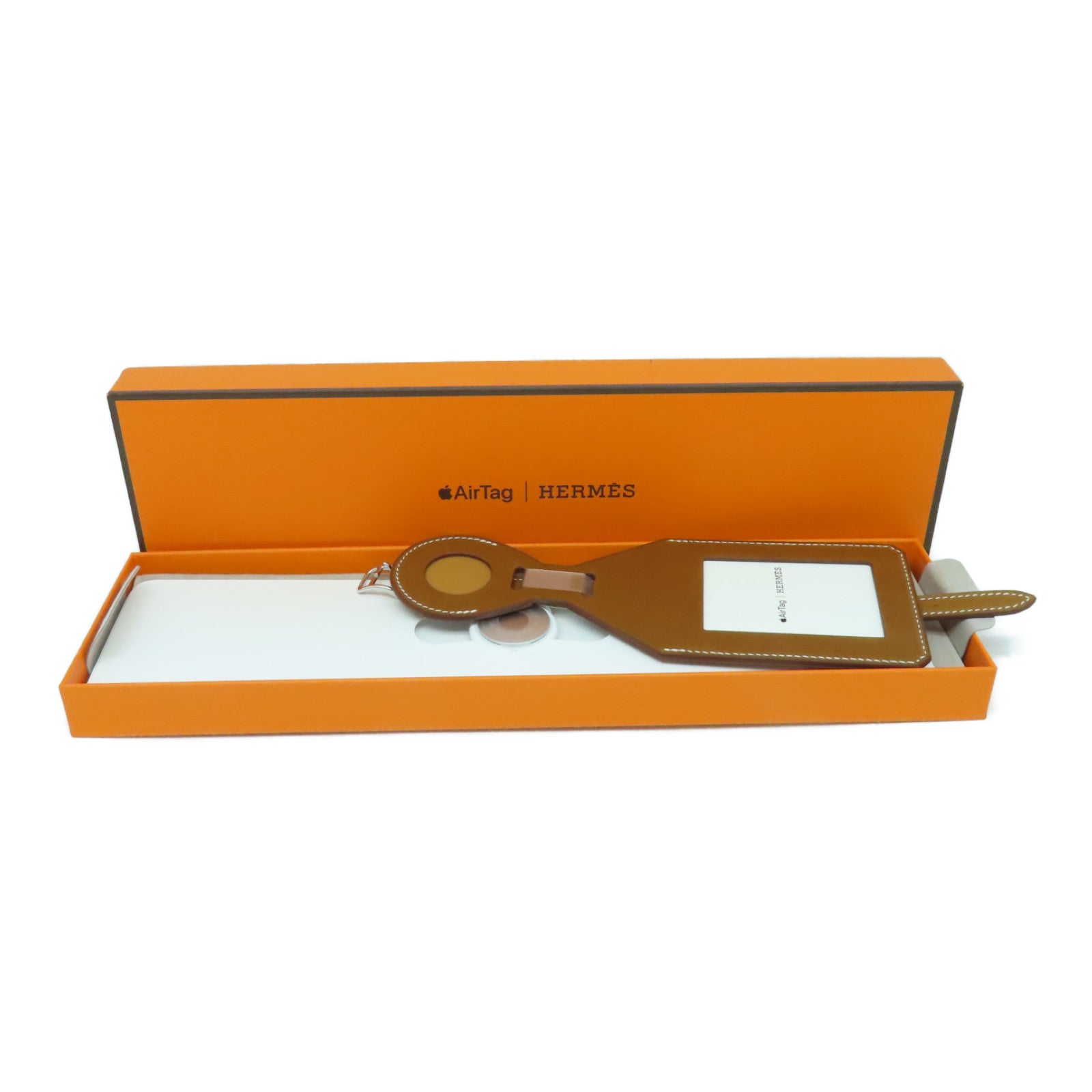 HERMES Swift皮革Air Travel Tag银扣皮革钥匙圈啡色