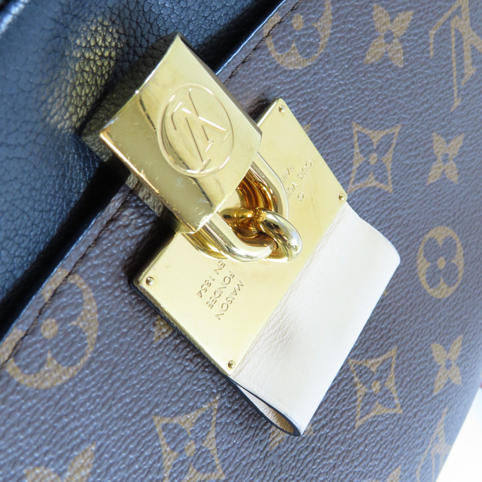 LOUIS VUITTON Monogram Vaugirard金扣手挽肩背兩用袋啡色/黑色