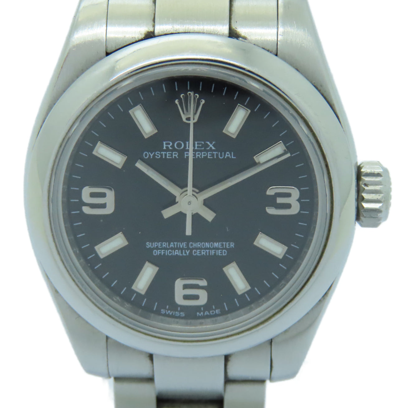 ROLEX Oyster Perpetual不鏽鋼手錶自動機芯黒色