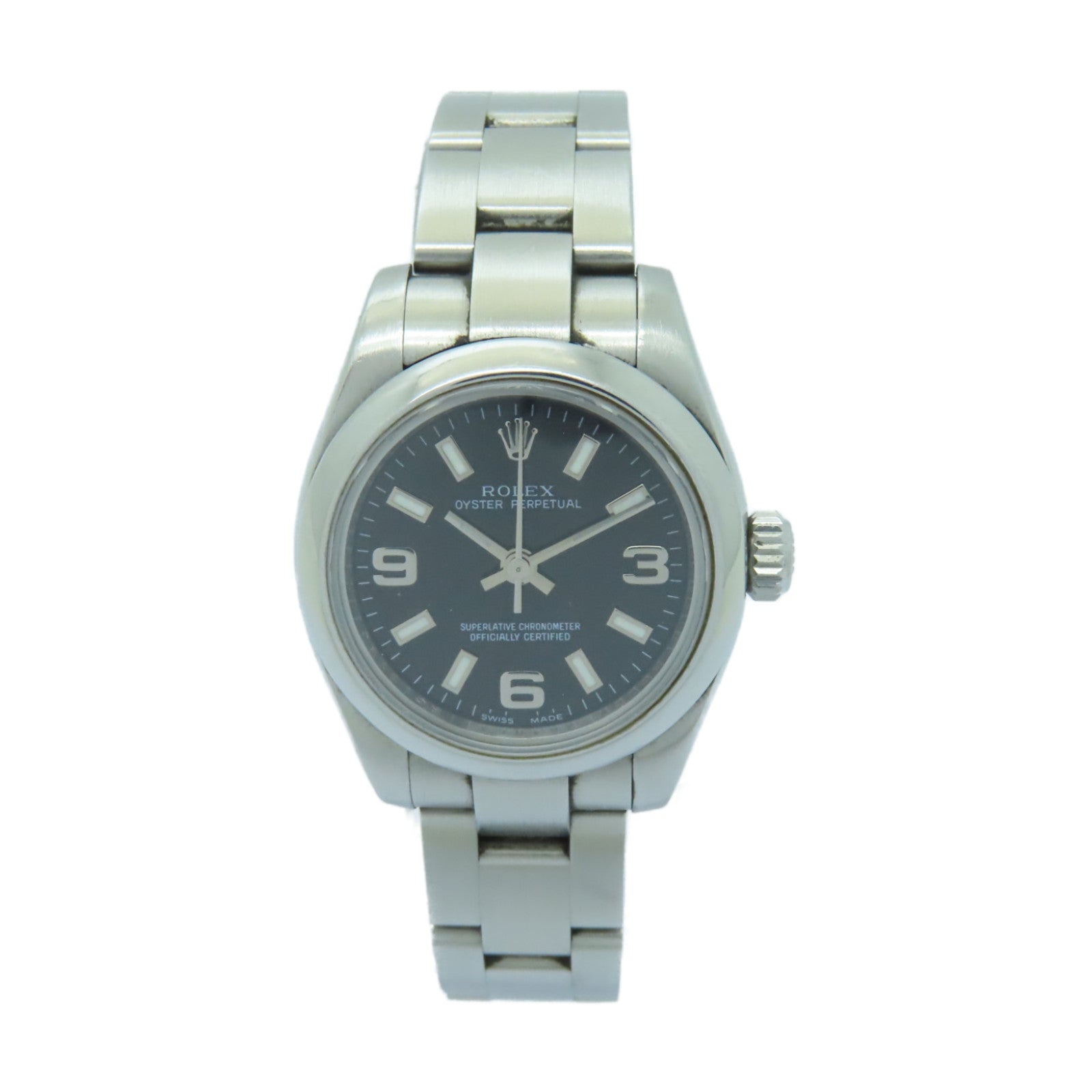 ROLEX Oyster Perpetual不鏽鋼手錶自動機芯黒色