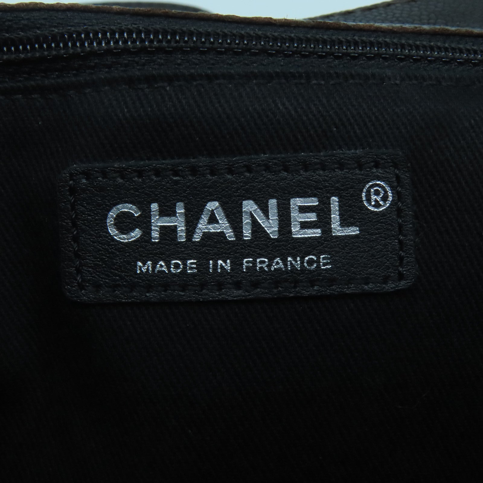CHANEL Rhombus Caviar Leather 2.55 Silver Buckle Shoulder Bag Dark Brown