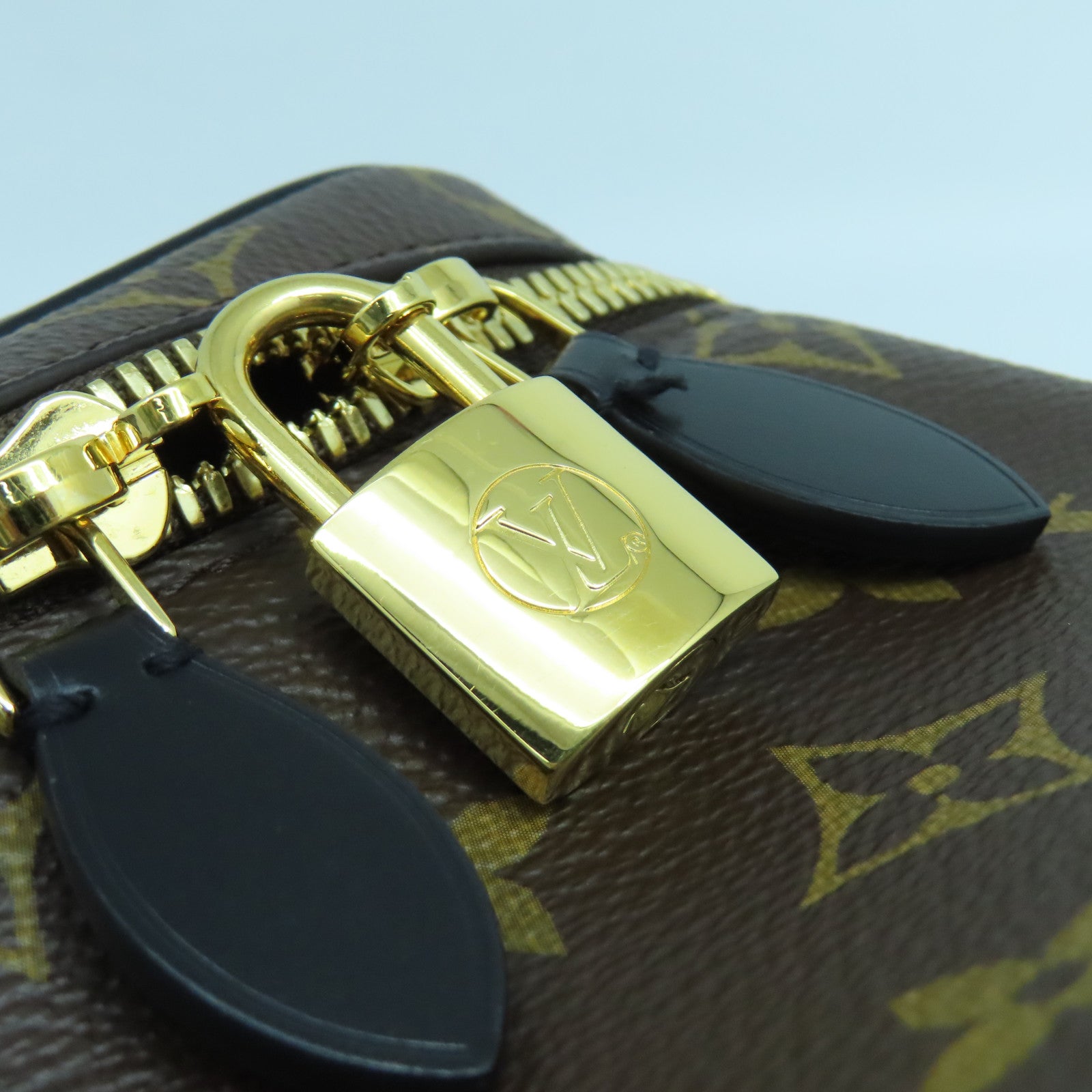 LOUIS VUITTON Monogram Vanity PM金扣手挽肩背兩用袋啡色/黑色