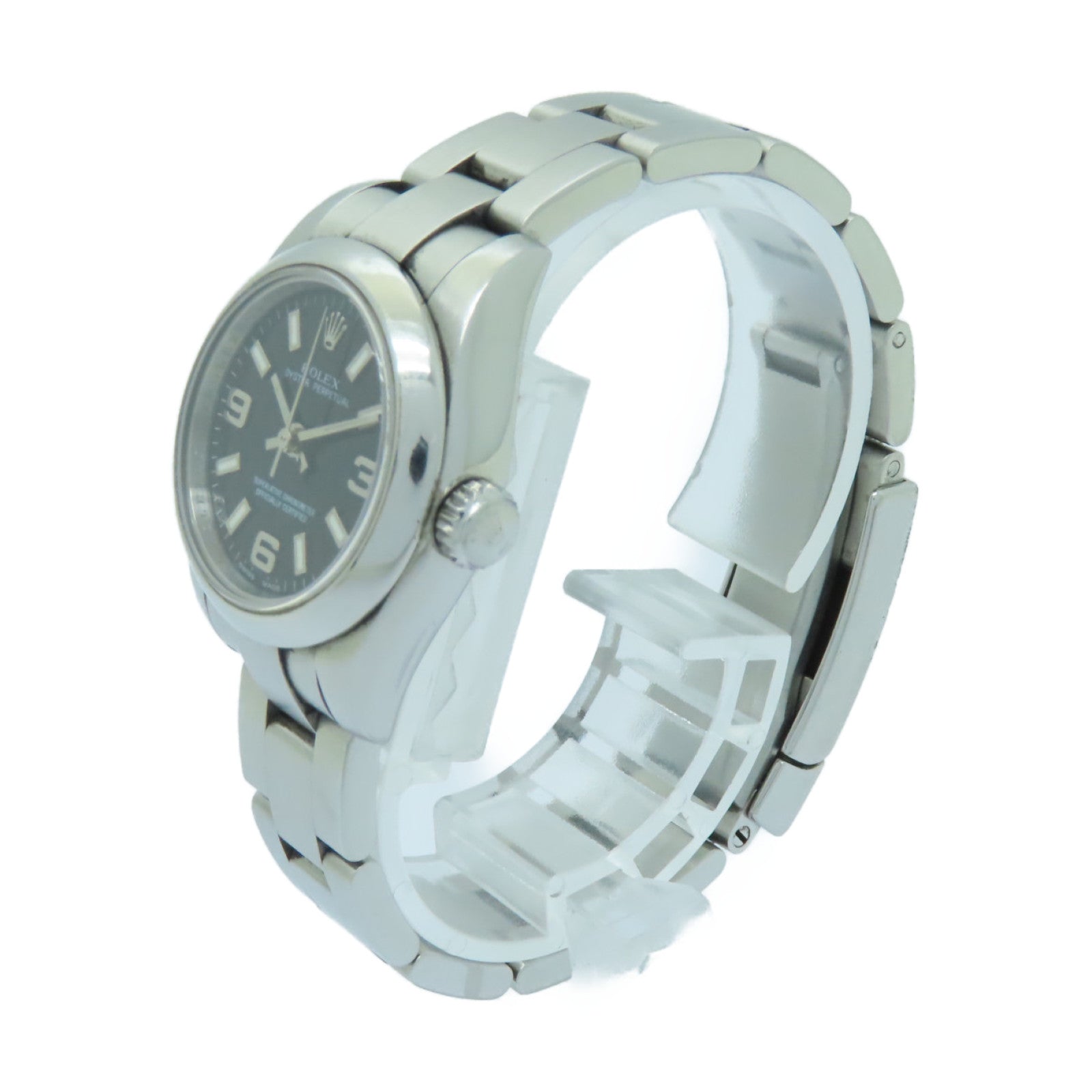 ROLEX Oyster Perpetual不鏽鋼手錶自動機芯黒色
