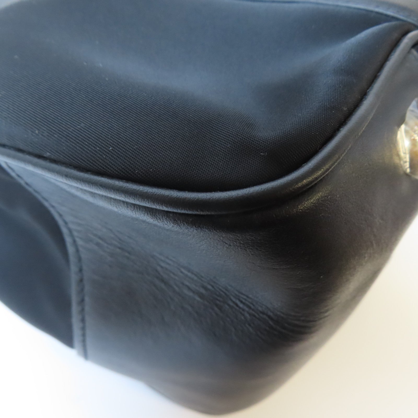 PRADA 尼龍2 Way Shoulder銀扣手挽肩背兩用袋黑色